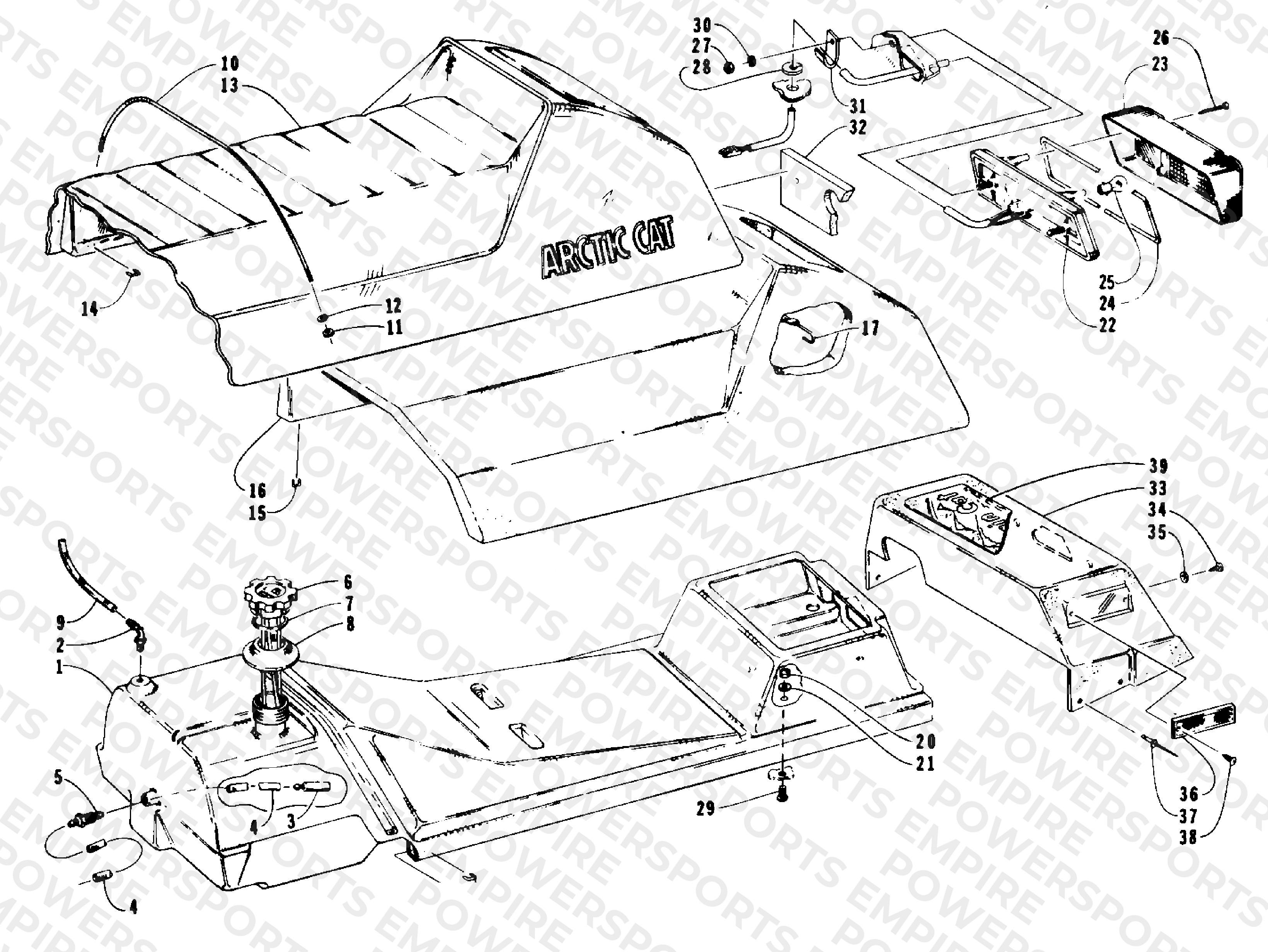 GAS TANK, SEAT, AND TAILLIGHT ASSEMBLIES