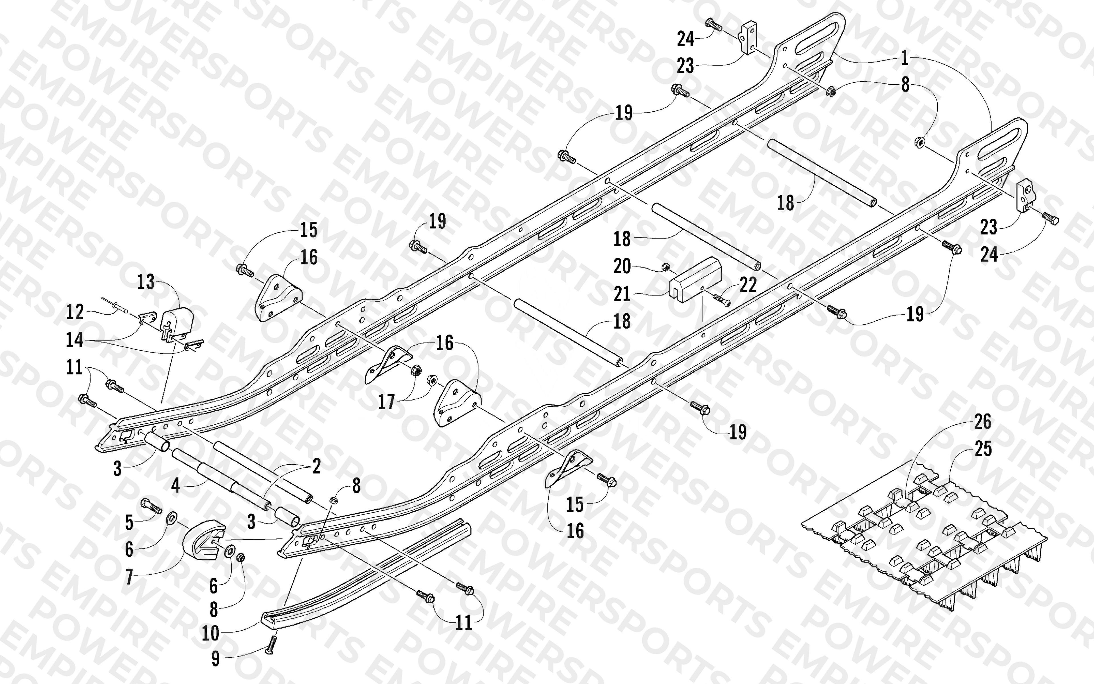 SLIDE RAIL AND TRACK ASSEMBLY
