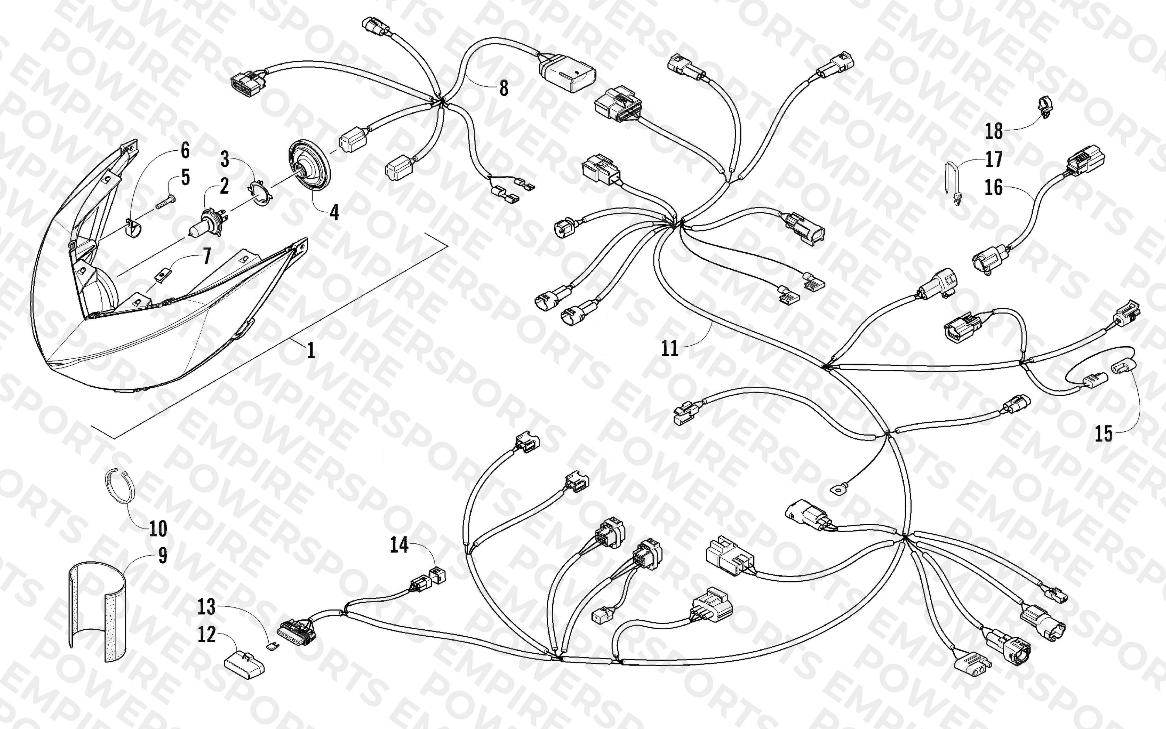 HEADLIGHT AND WIRING ASSEMBLIES