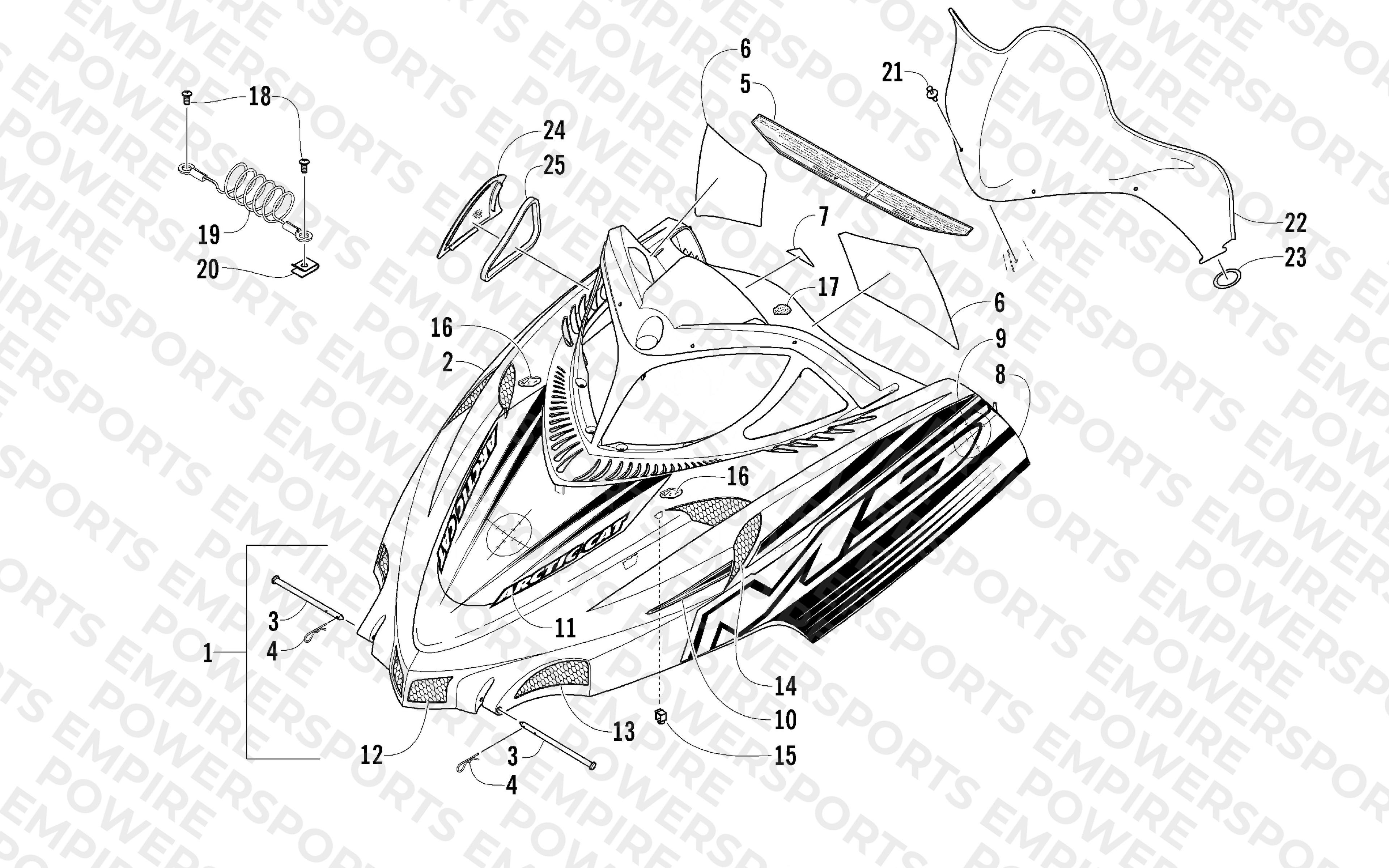 HOOD AND WINDSHIELD ASSEMBLY