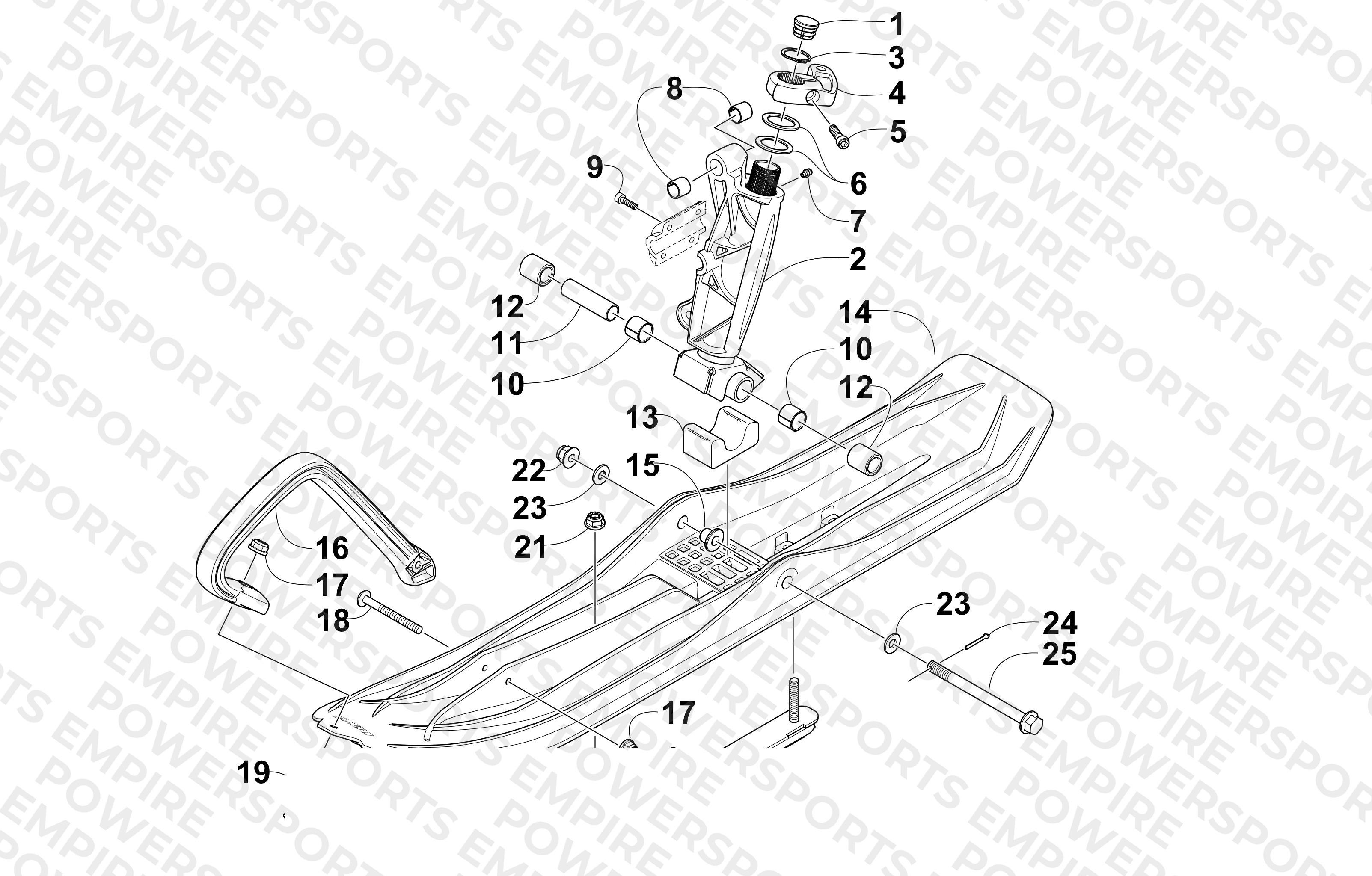 SKI AND SPINDLE ASSEMBLY