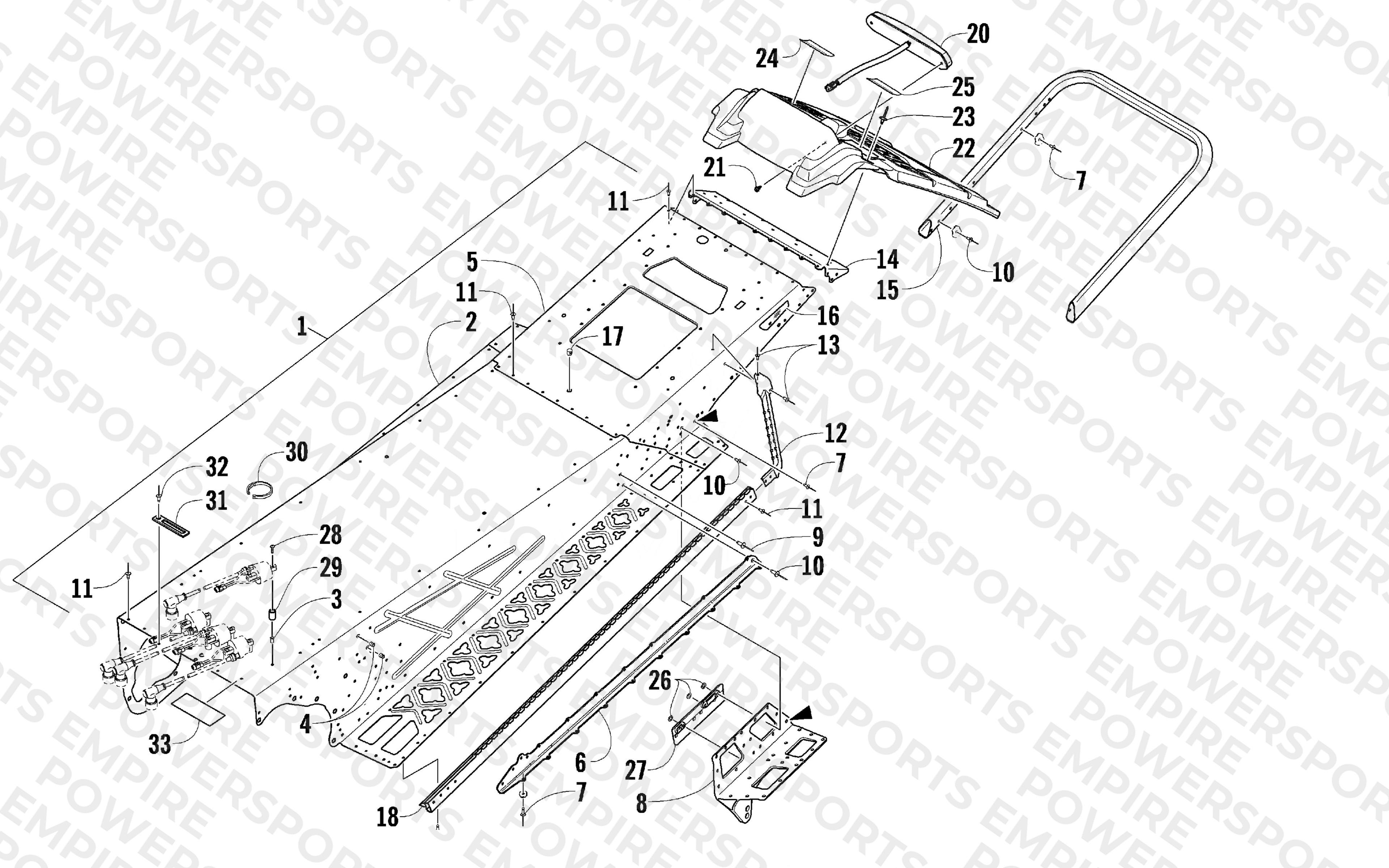 TUNNEL, REAR BUMPER, AND TAILLIGHT ASSEMBLY