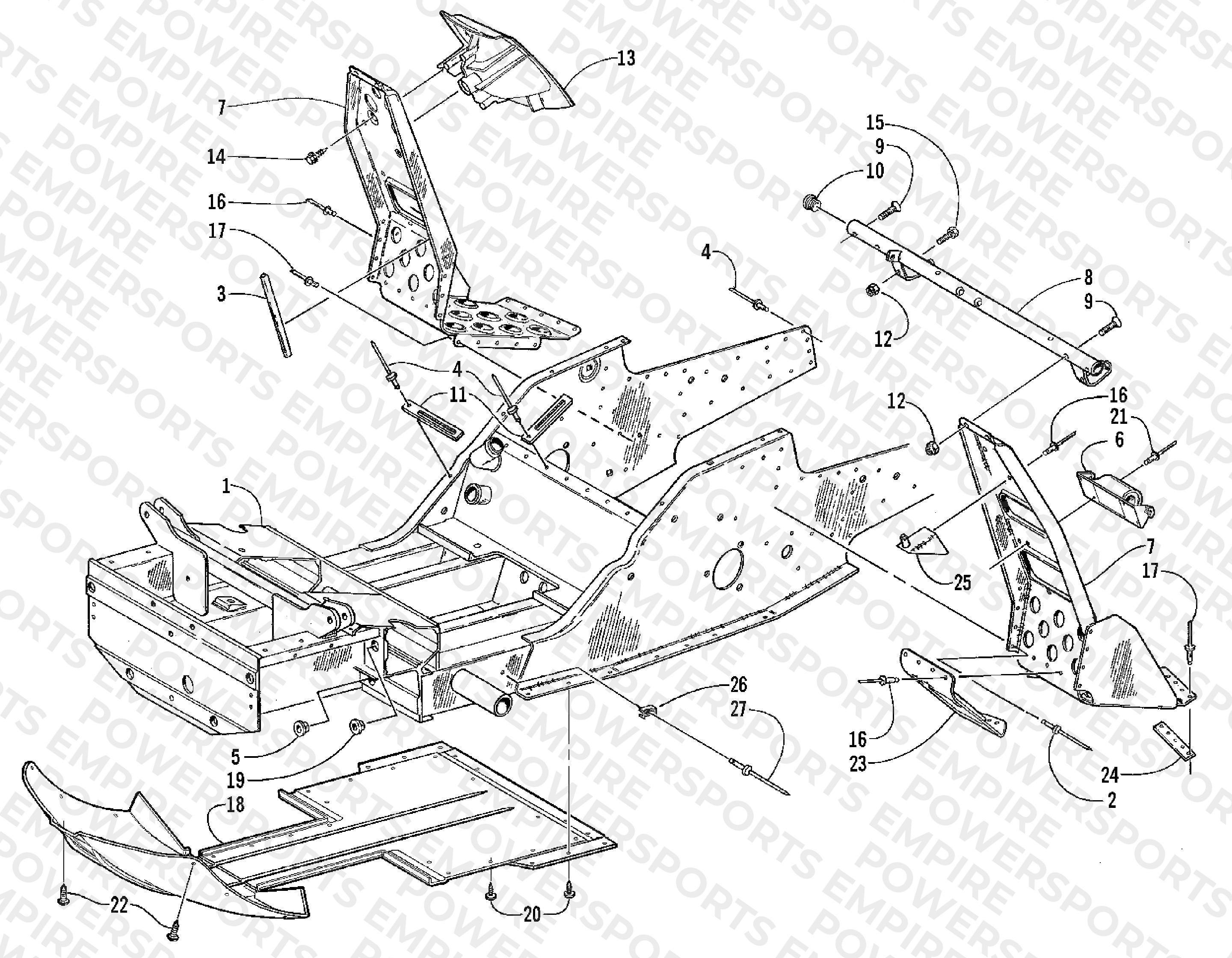 FRONT FRAME AND FOOTREST ASSEMBLY