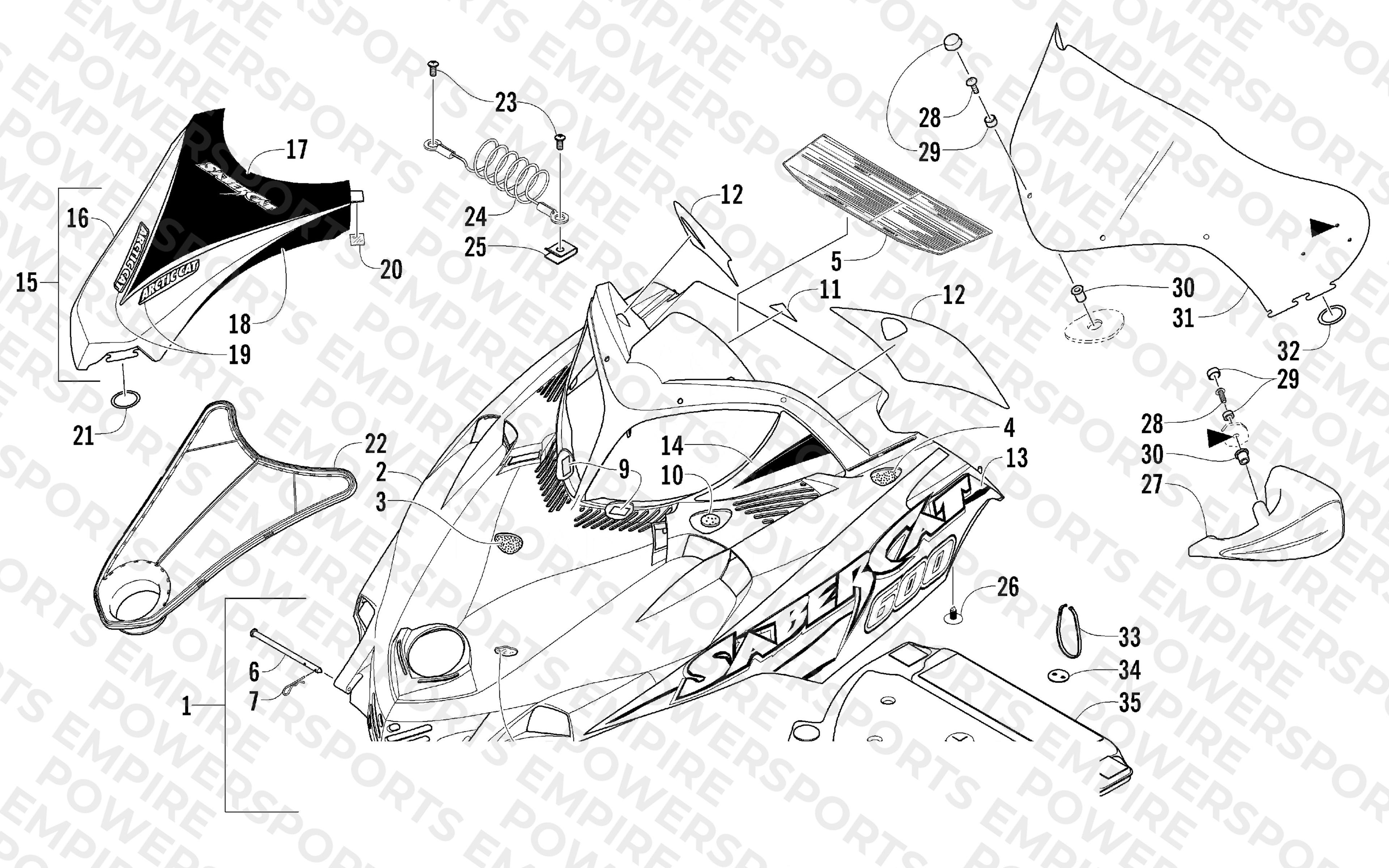 HOOD AND WINDSHIELD ASSEMBLY