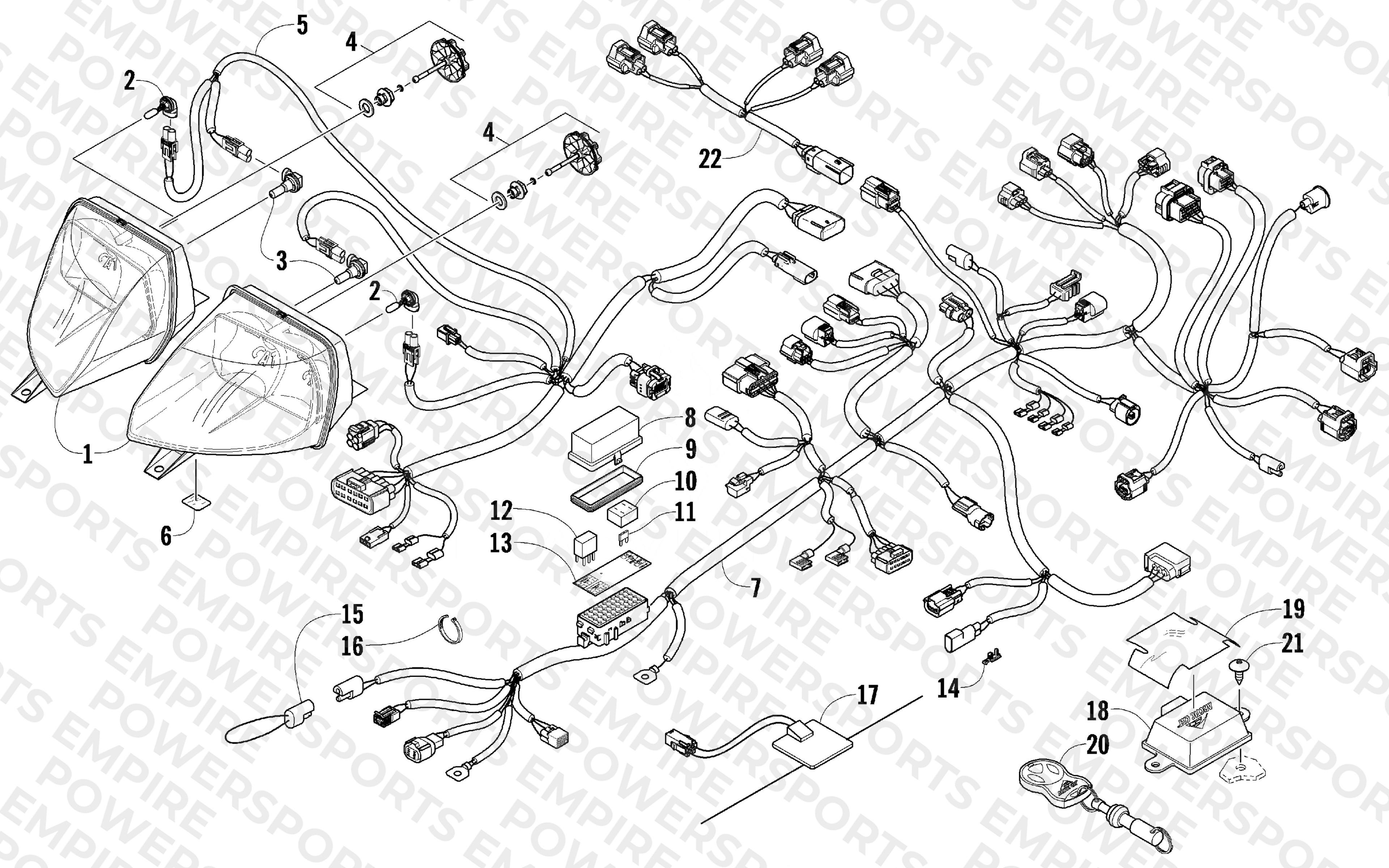 HEADLIGHT AND WIRING ASSEMBLIES