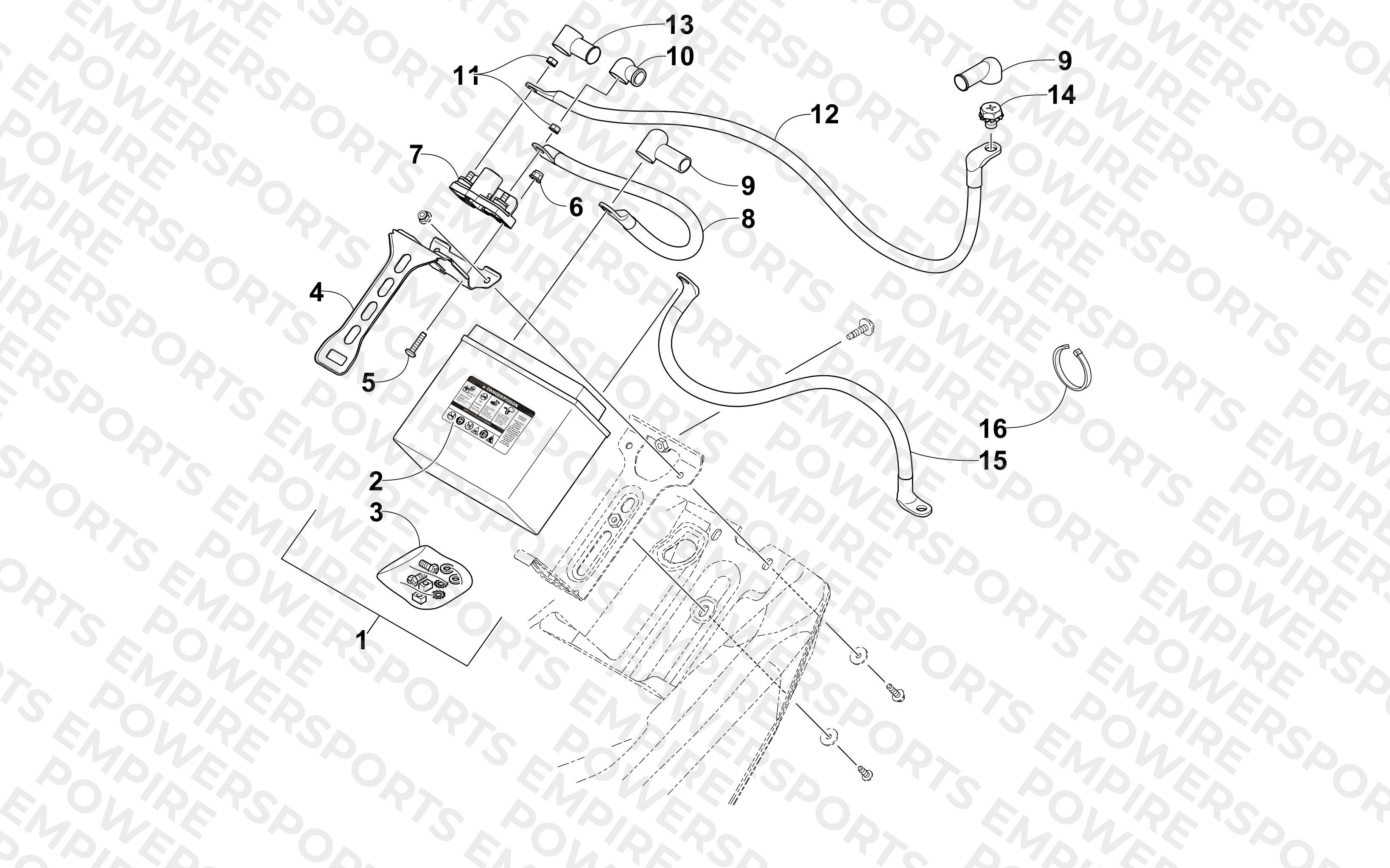 BATTERY AND TRAY ASSEMBLY