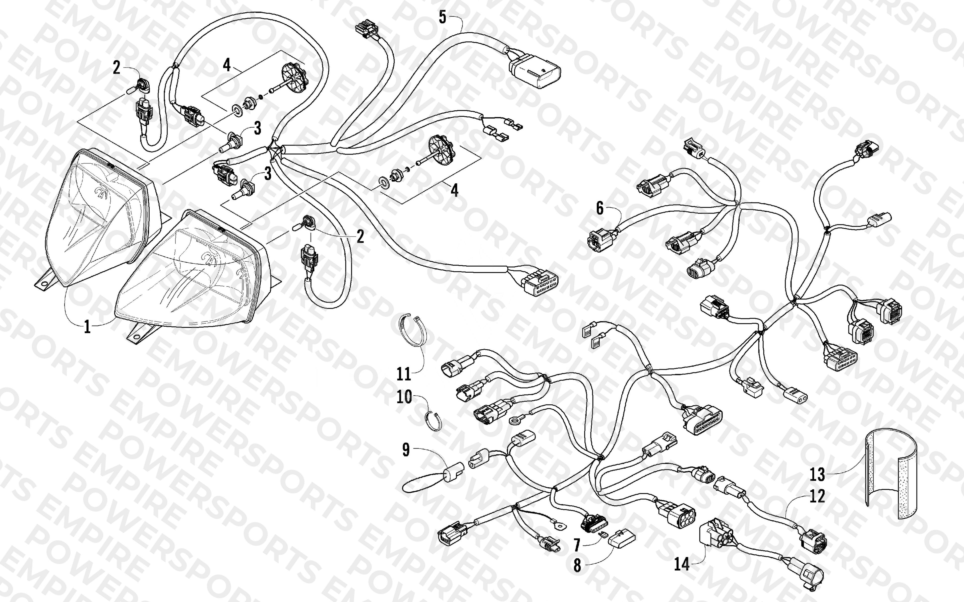 HEADLIGHT AND WIRING ASSEMBLIES