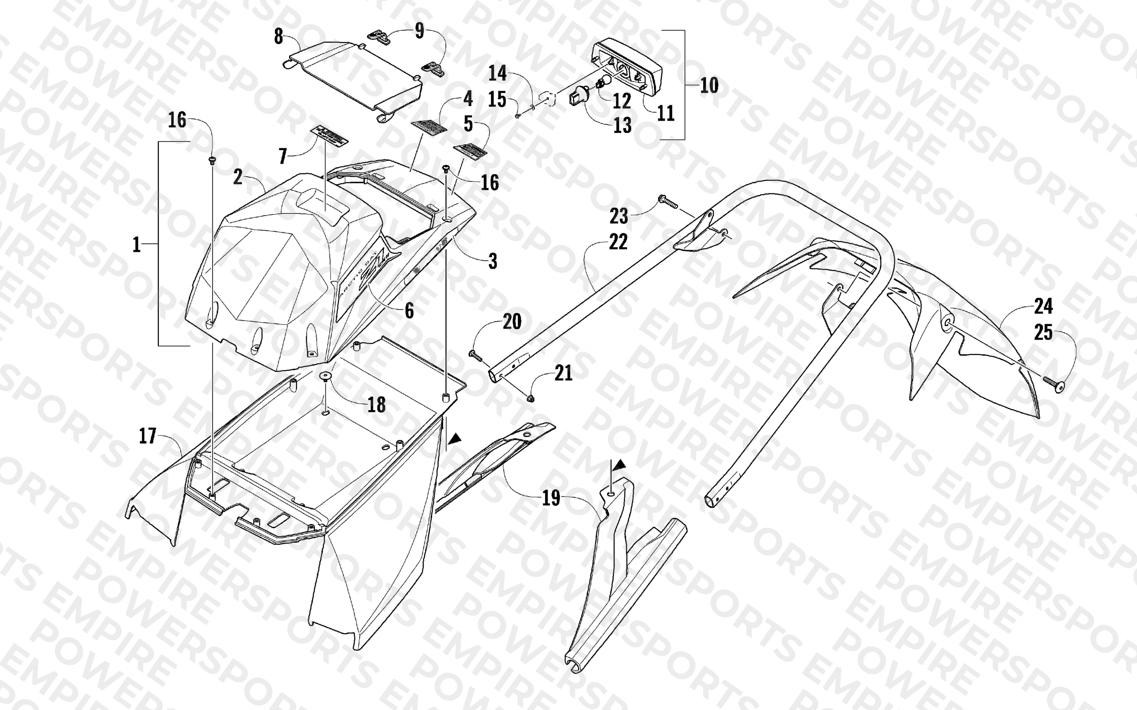 REAR BUMPER, STORAGE BOX, AND TAILLIGHT ASSEMBLY