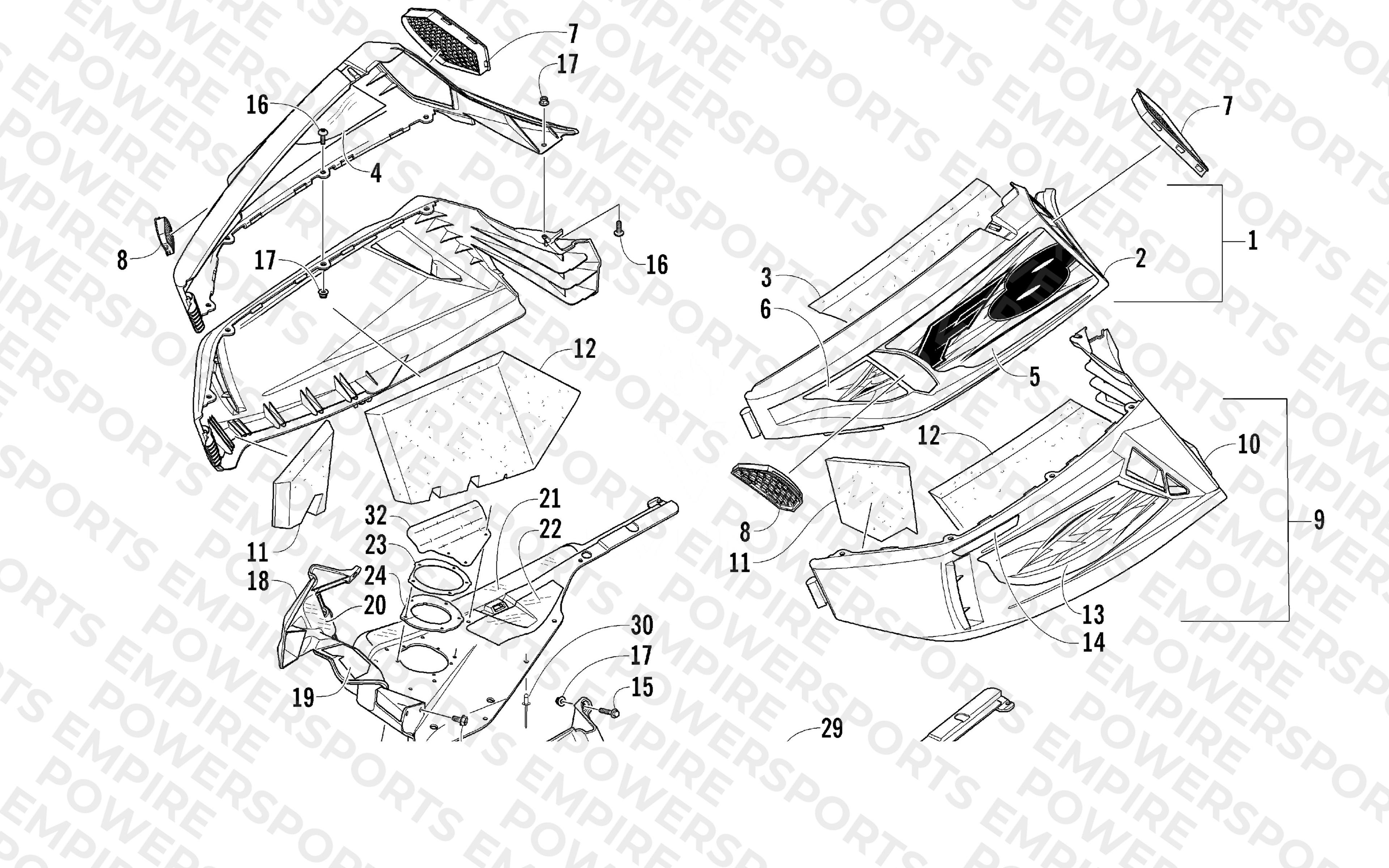 SKID PLATE AND SIDE PANEL ASSEMBLY