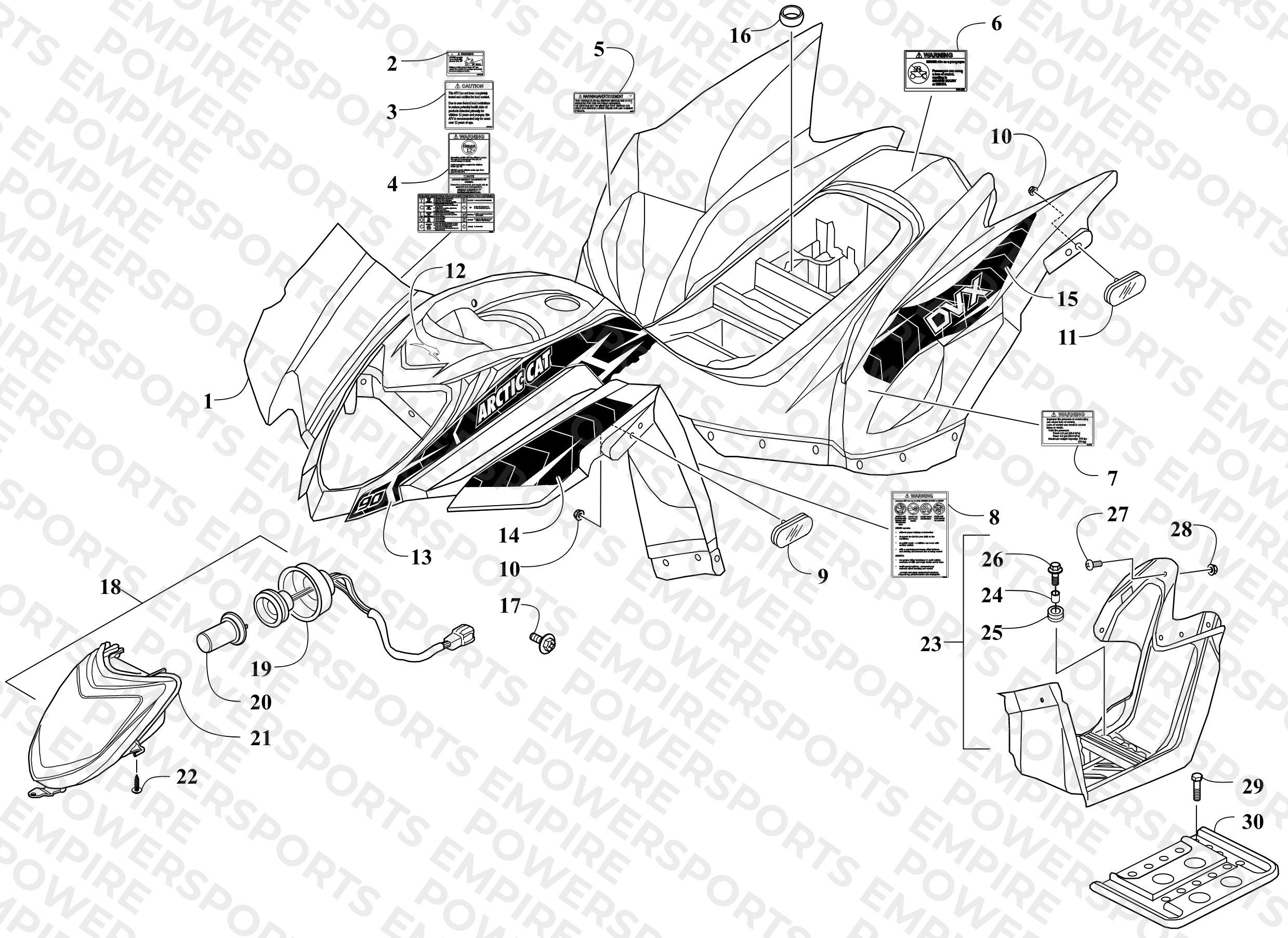 BODY PANEL AND HEADLIGHT ASSEMBLY