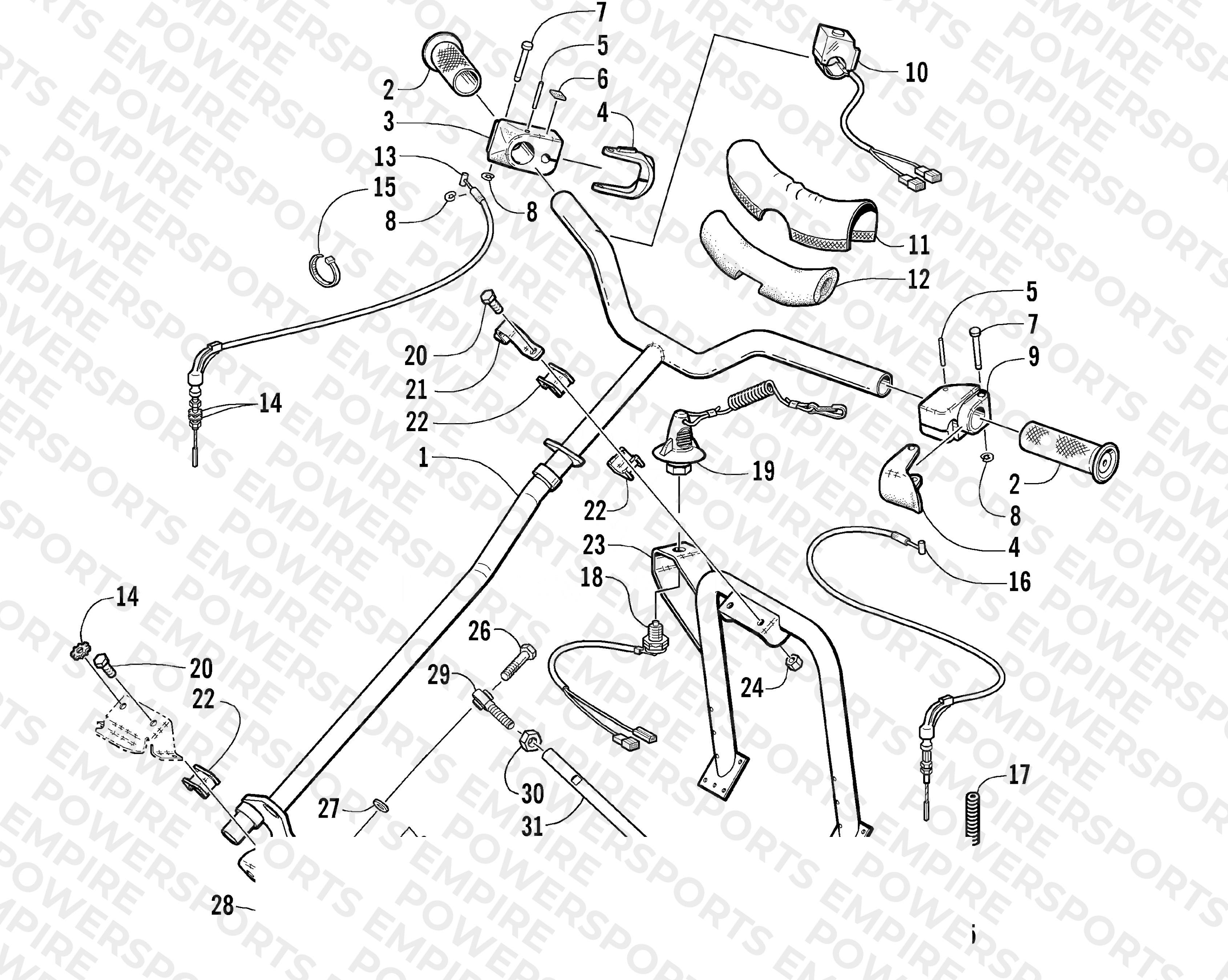 STEERING POST AND TIE ROD ASSEMBLY