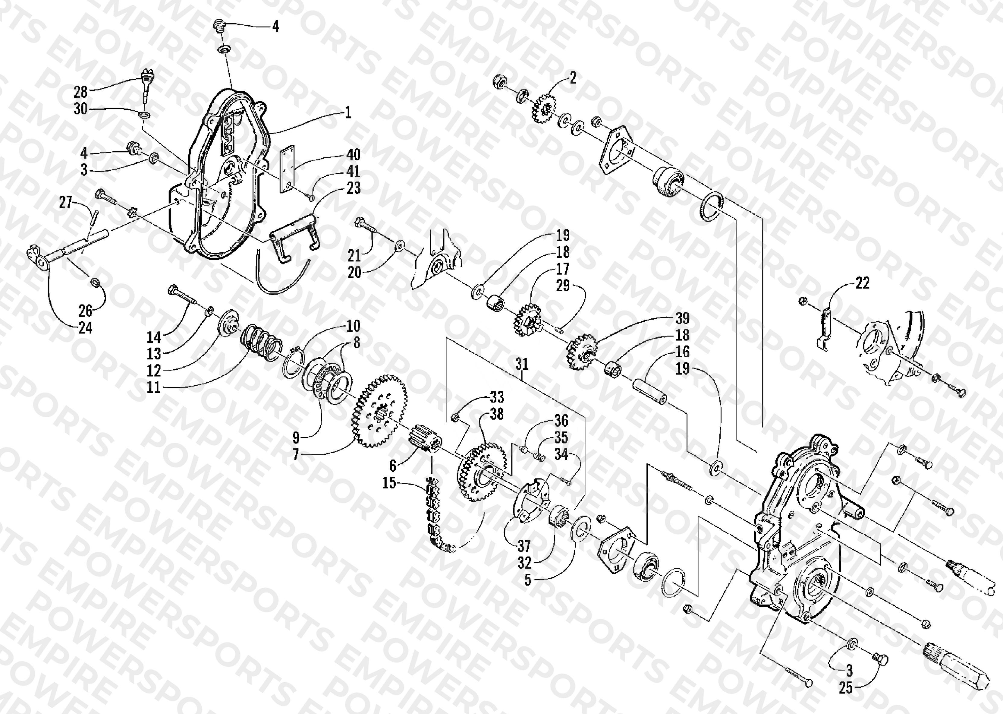DRIVE/REVERSE DROPCASE ASSEMBLY