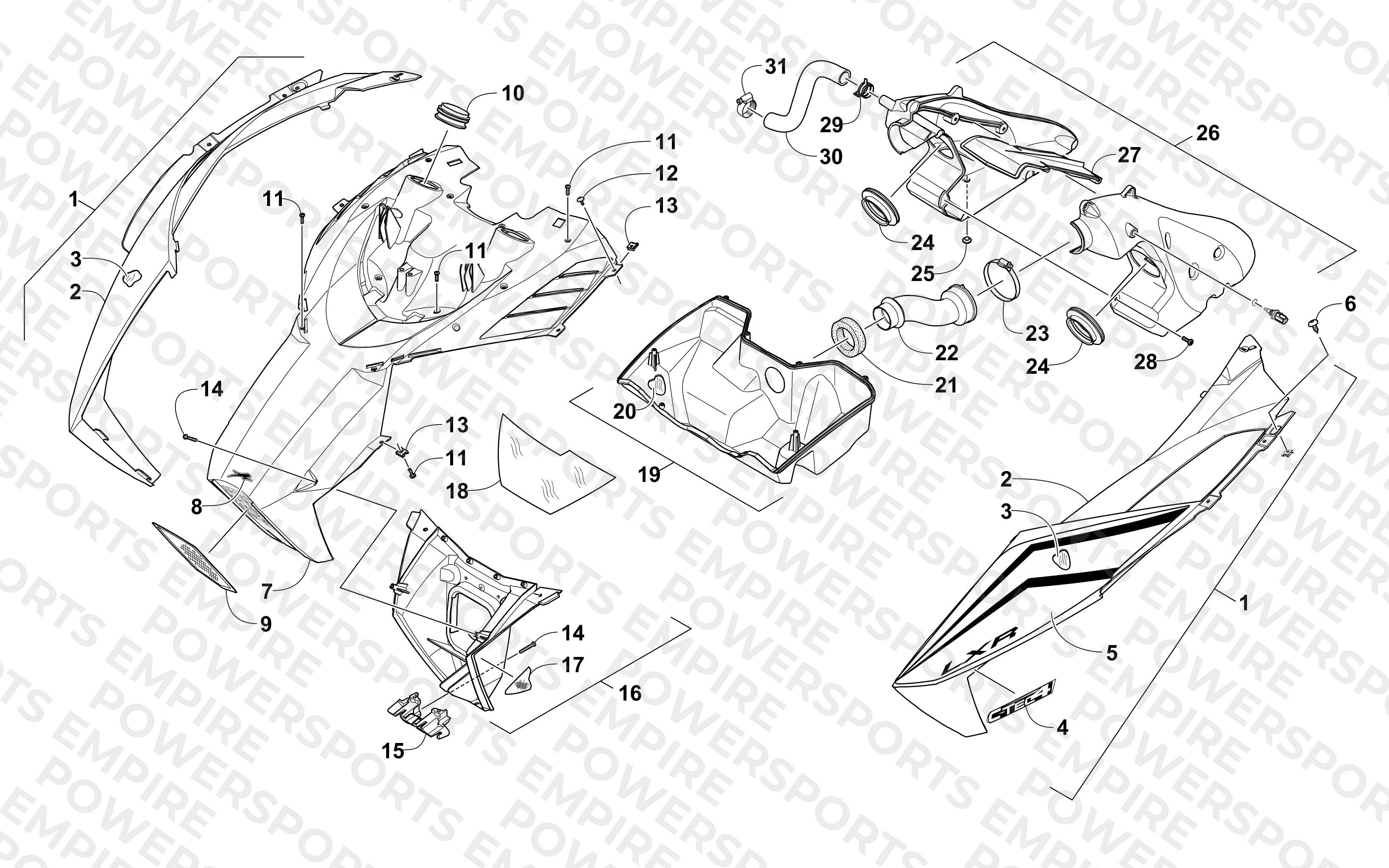 HOOD AND AIR INTAKE ASSEMBLY