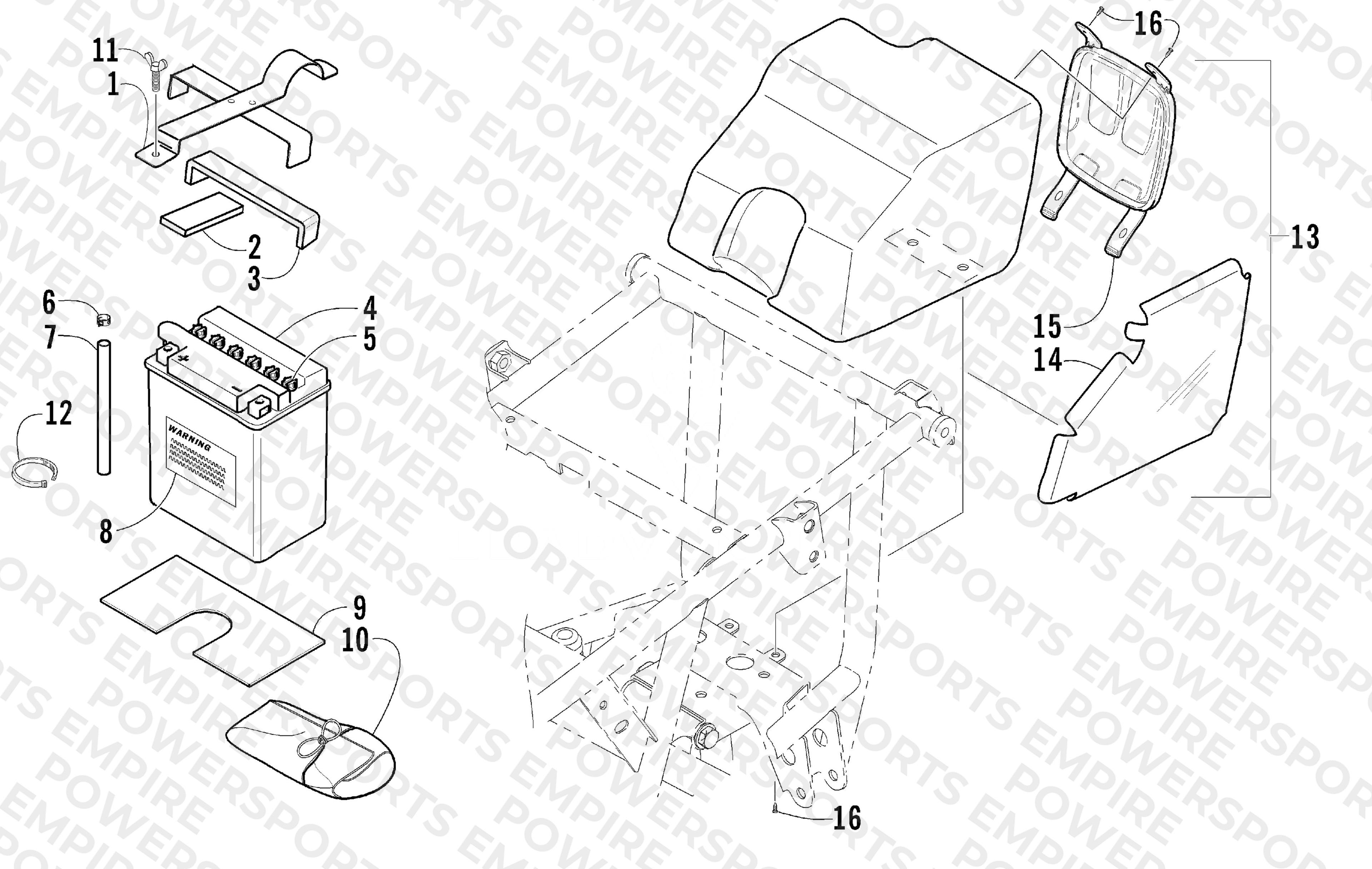 STORAGE BOX AND BATTERY ASSEMBLY