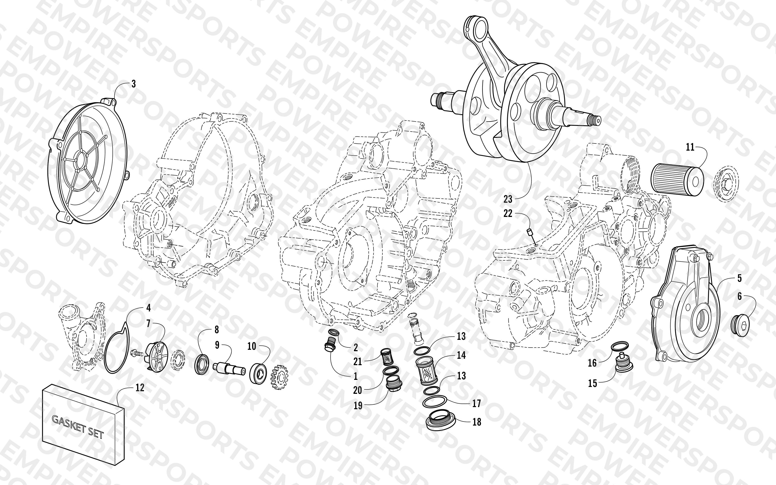 CRANKCASE AND CRANKSHAFT ASSEMBLY