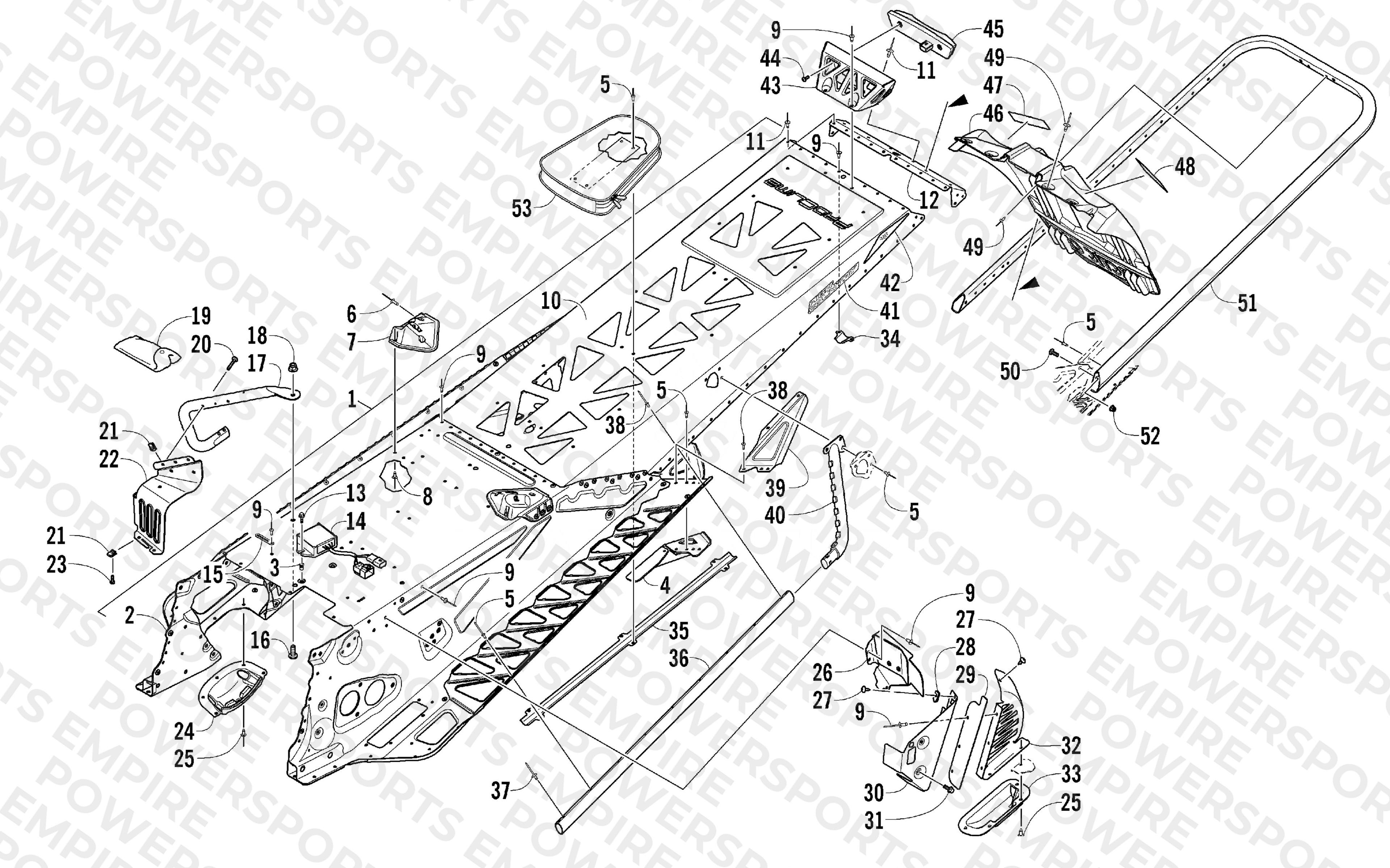 TUNNEL, REAR BUMPER, AND SNOWFLAP ASSEMBLY