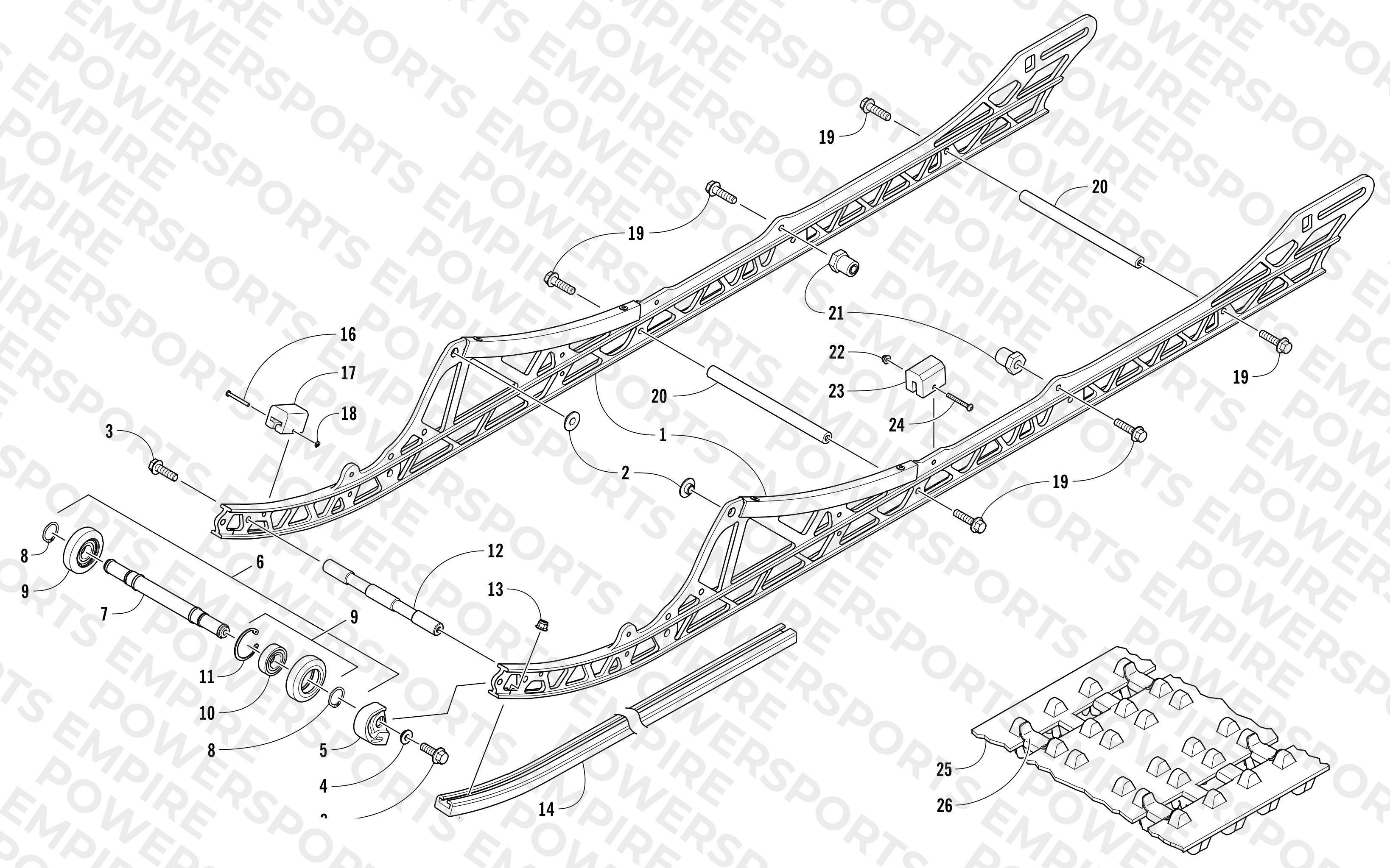 SLIDE RAIL AND TRACK ASSEMBLY