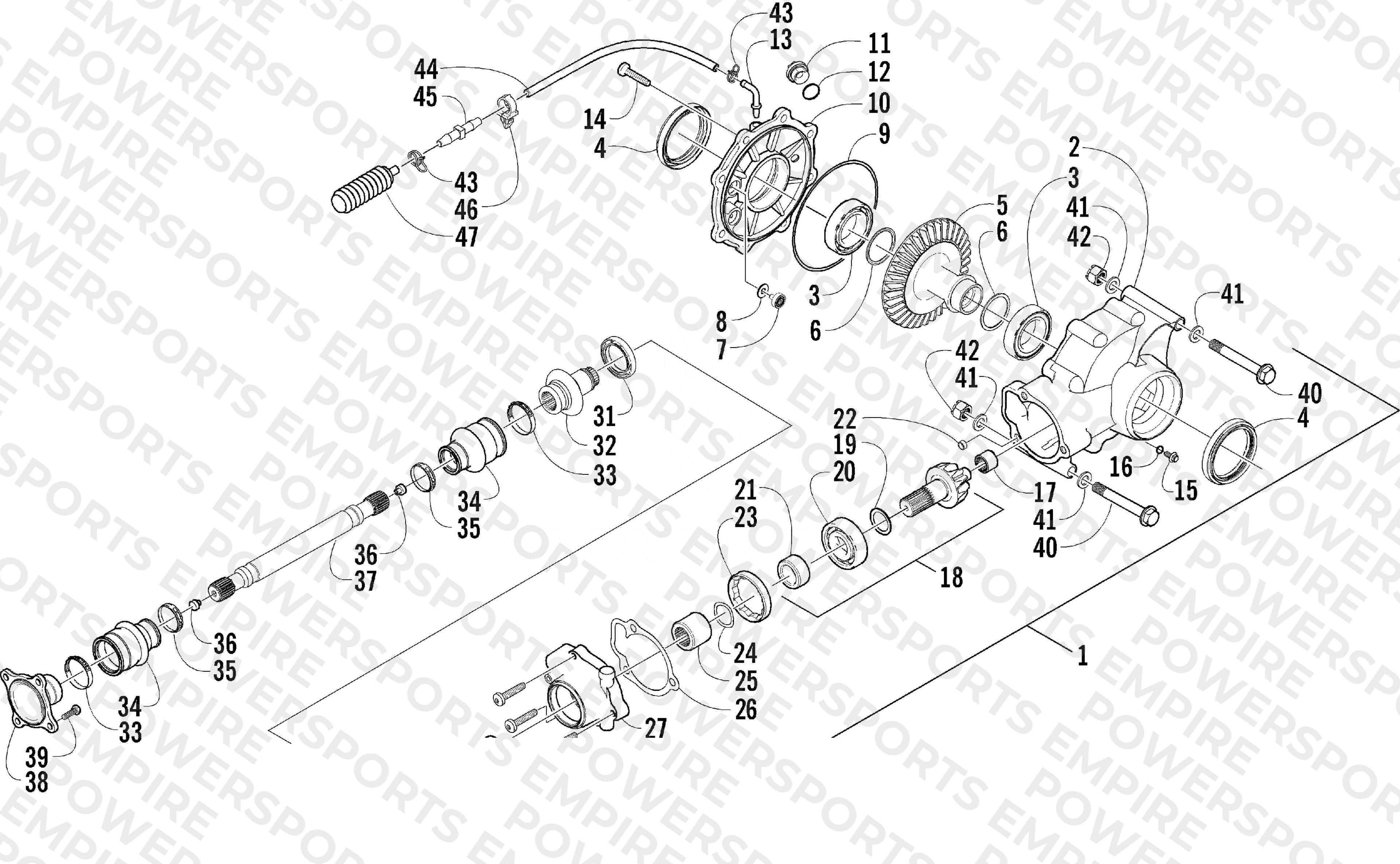 REAR DRIVE GEARCASE ASSEMBLY