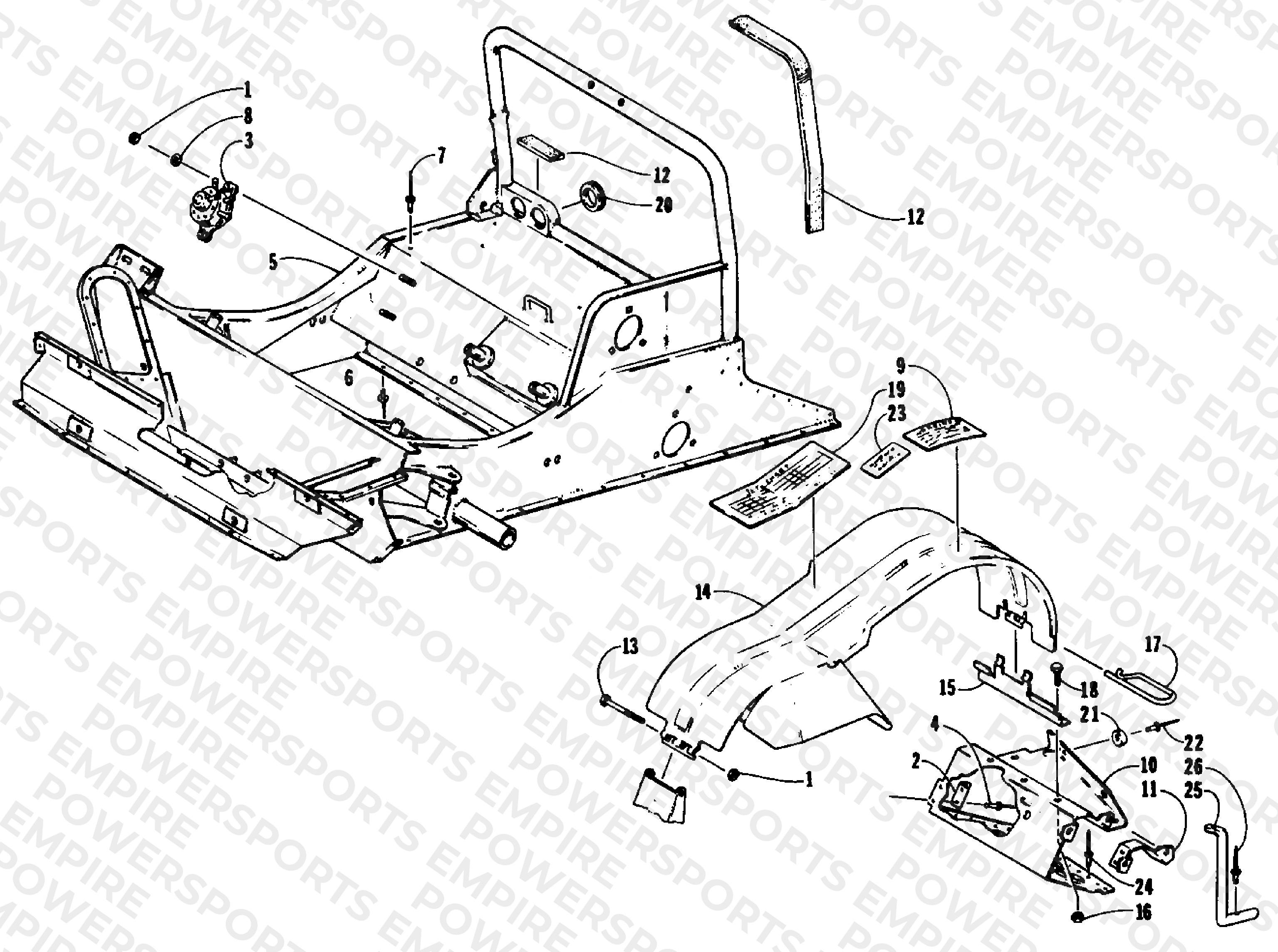 FRONT FRAME AND FOOTREST ASSEMBLY