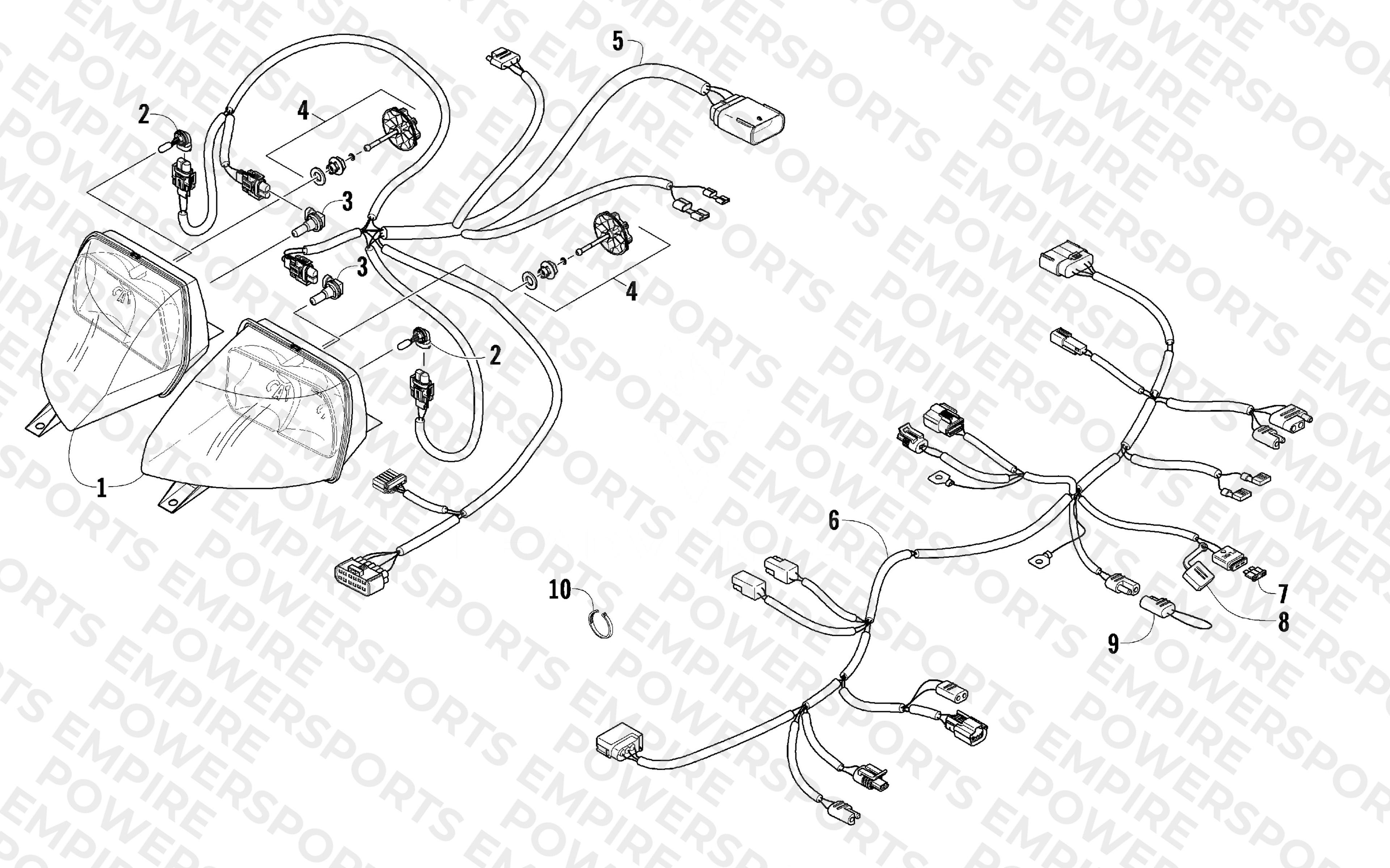HEADLIGHT AND WIRING ASSEMBLIES