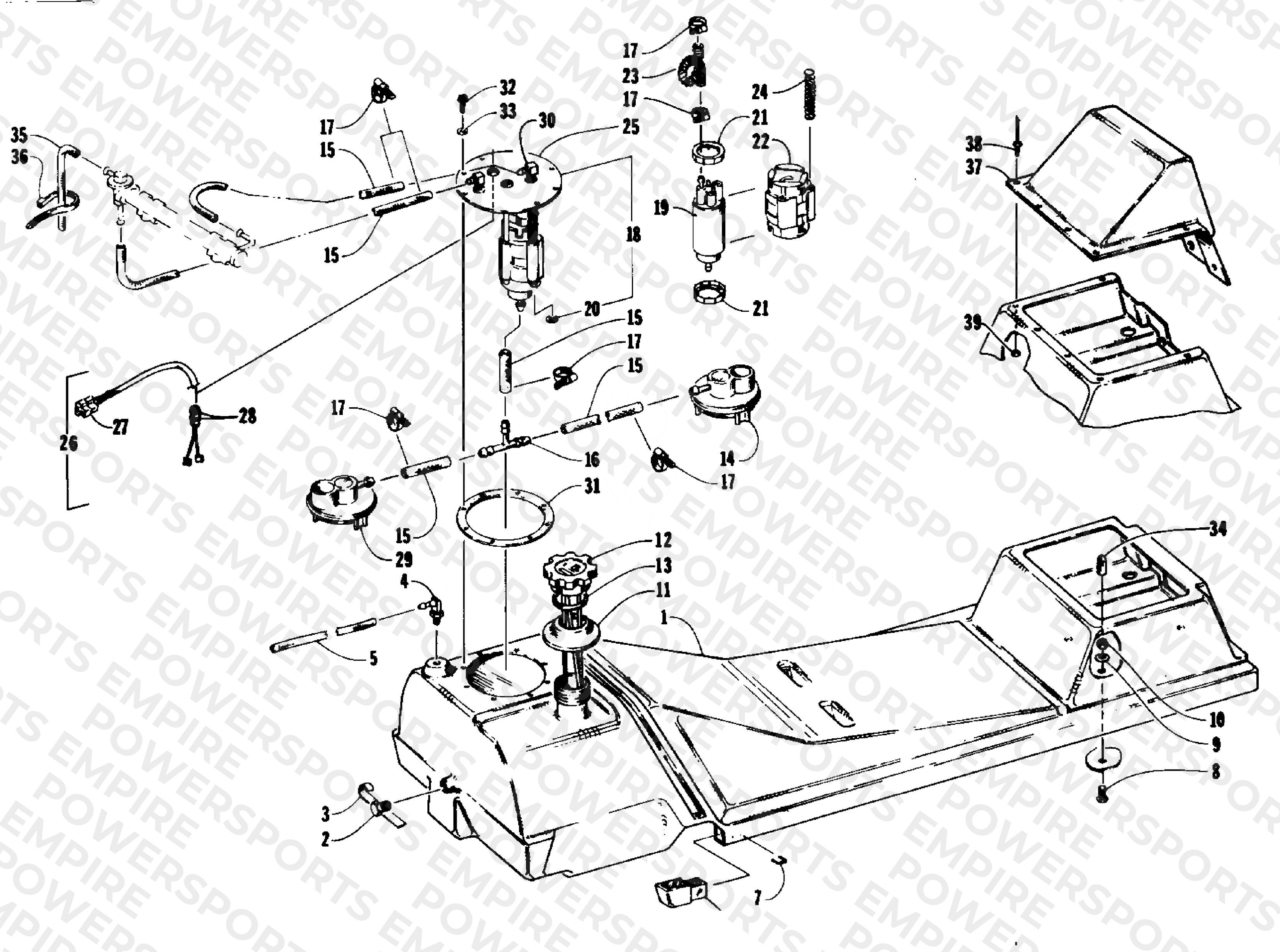 GAS TANK AND FUEL PUMP ASSEMBLY