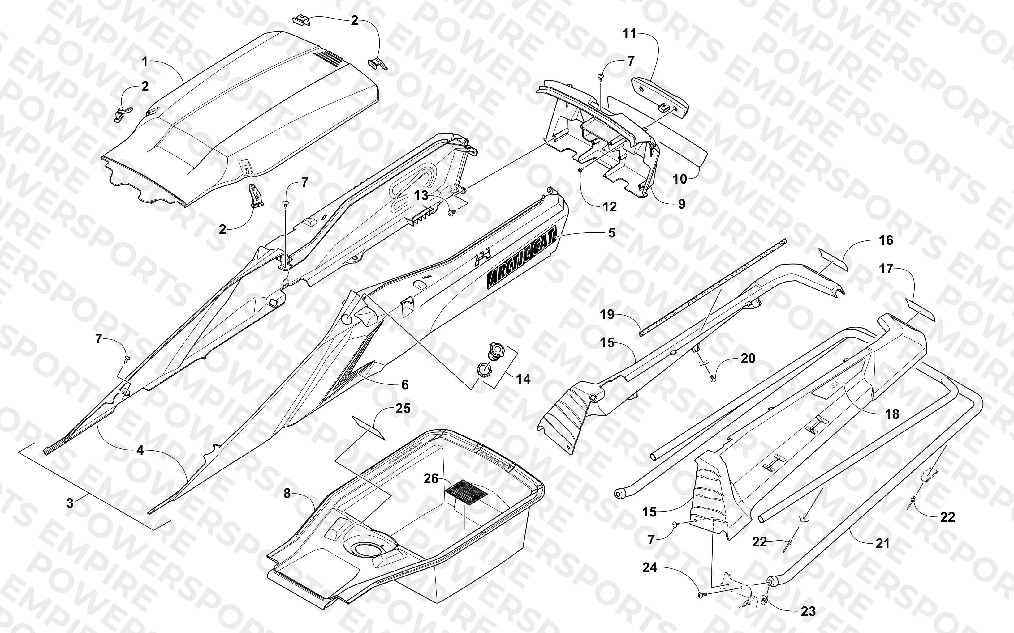 REAR BUMPER, STORAGE, AND TAILLIGHT ASSEMBLY