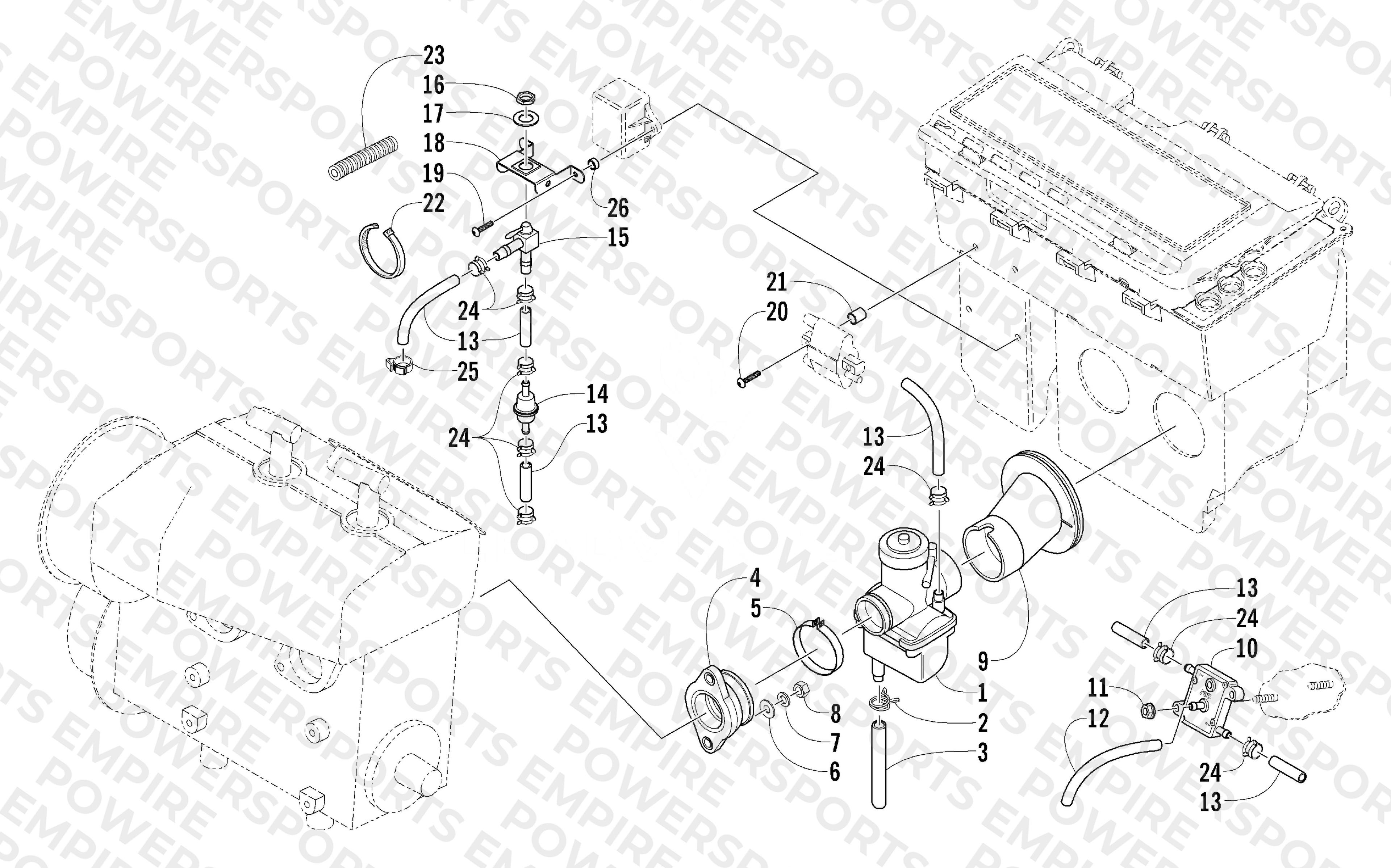 CARBURETOR AND FUEL PUMP ASSEMBLY