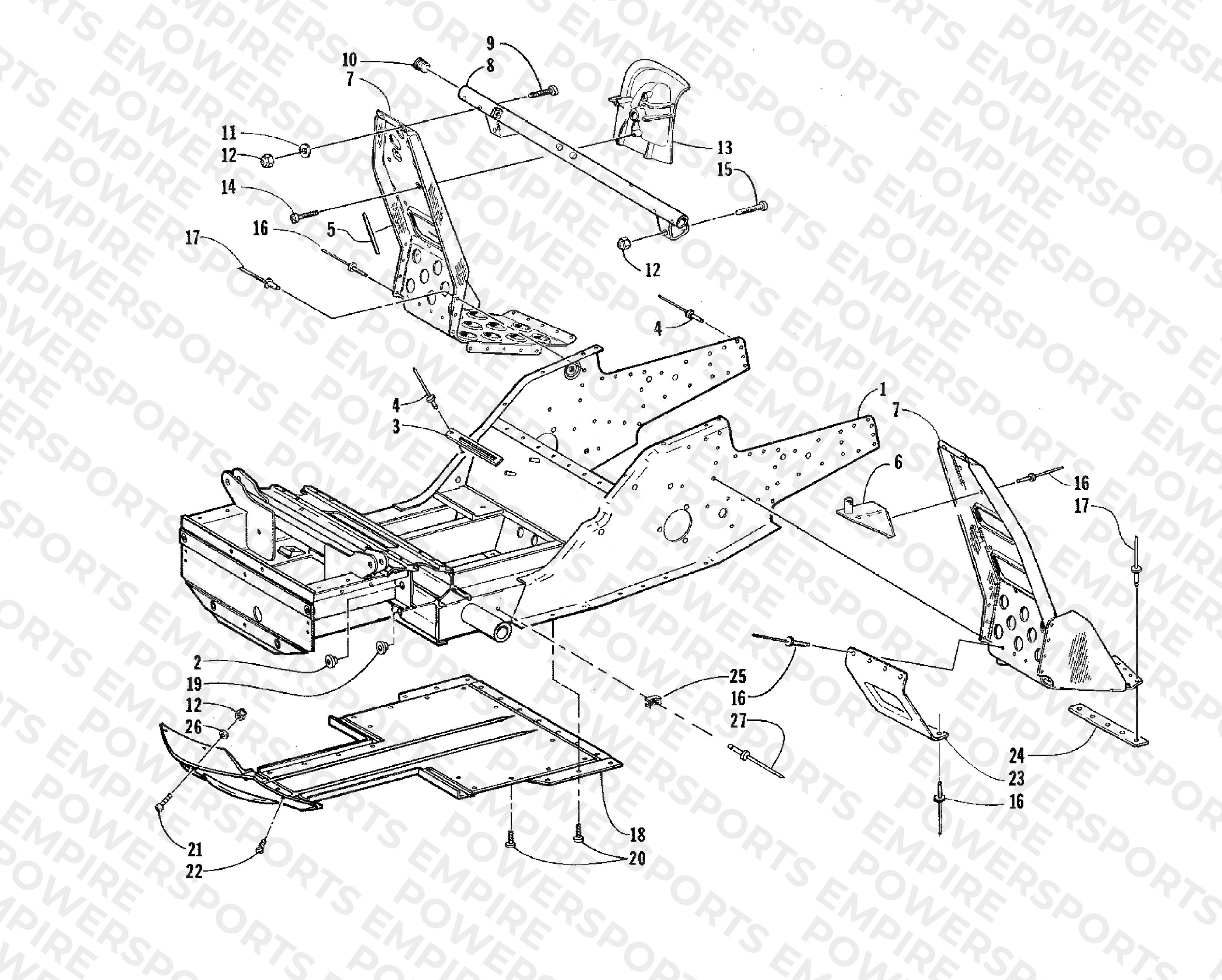 FRONT FRAME AND FOOTREST ASSEMBLY