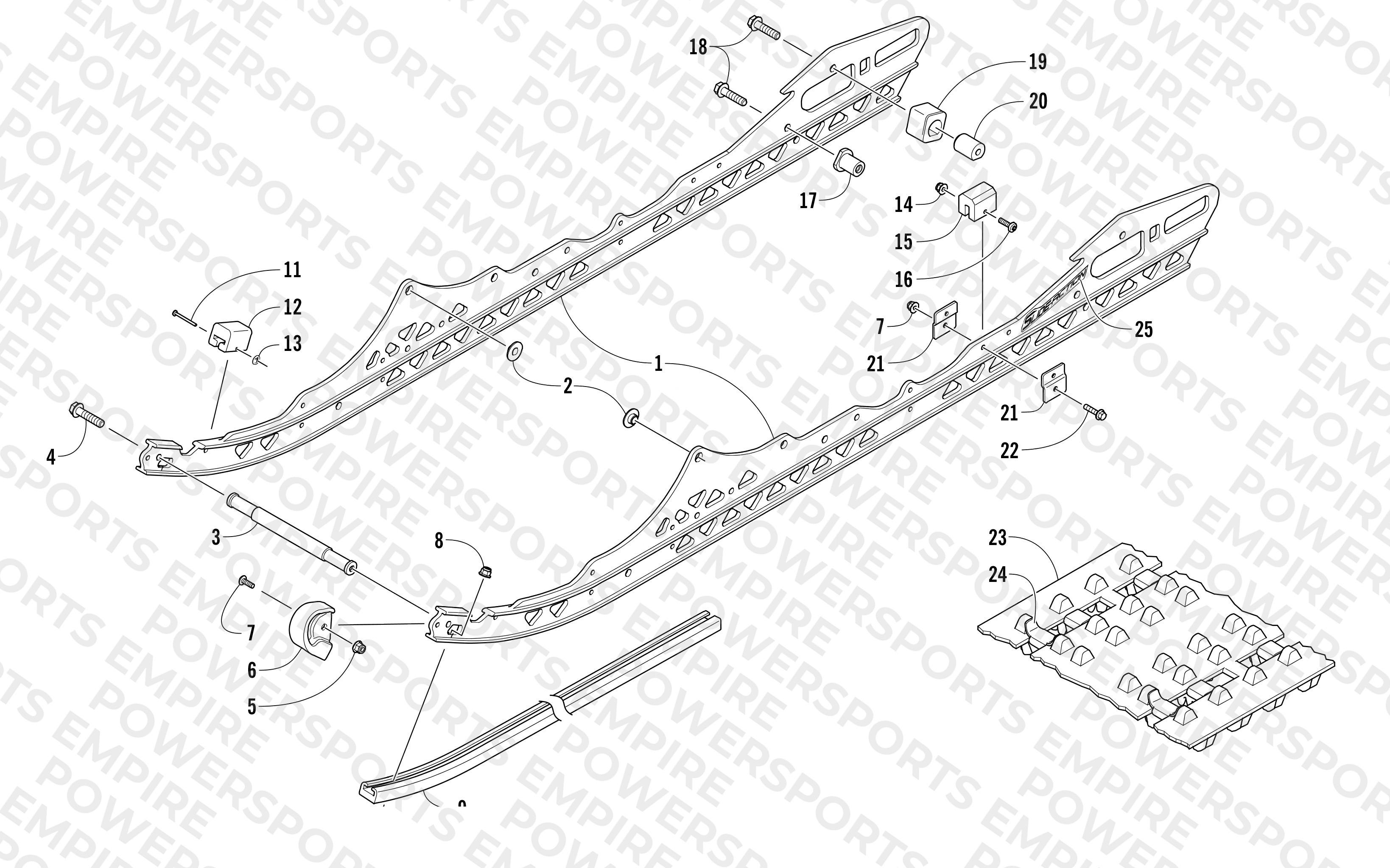 SLIDE RAIL AND TRACK ASSEMBLY