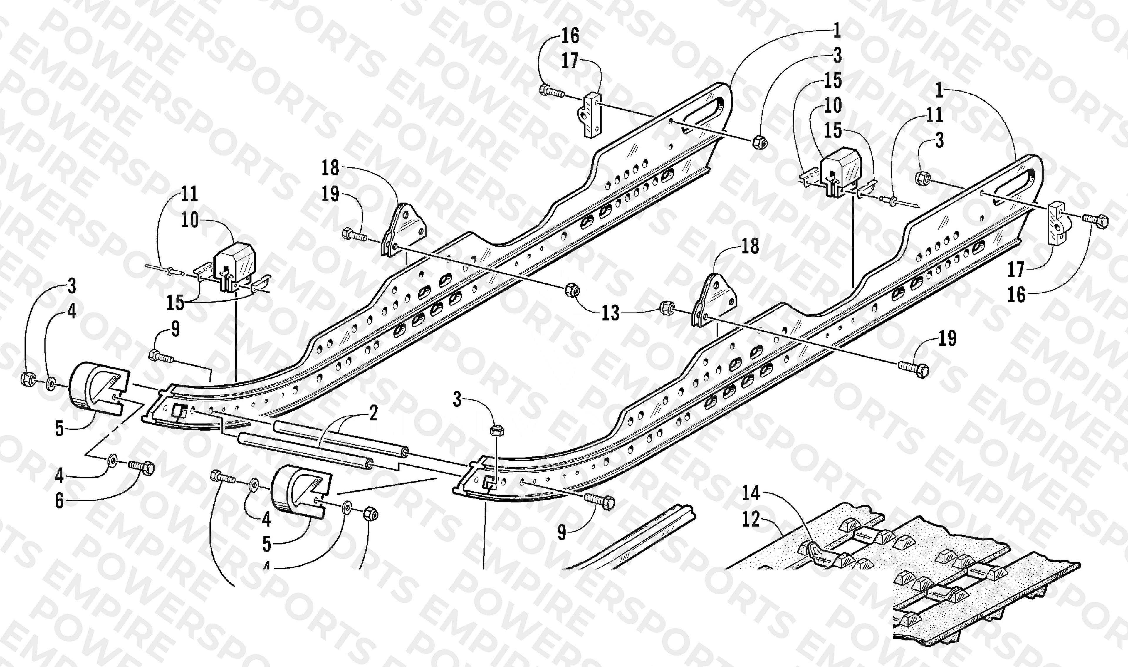 SLIDE RAIL AND TRACK ASSEMBLY
