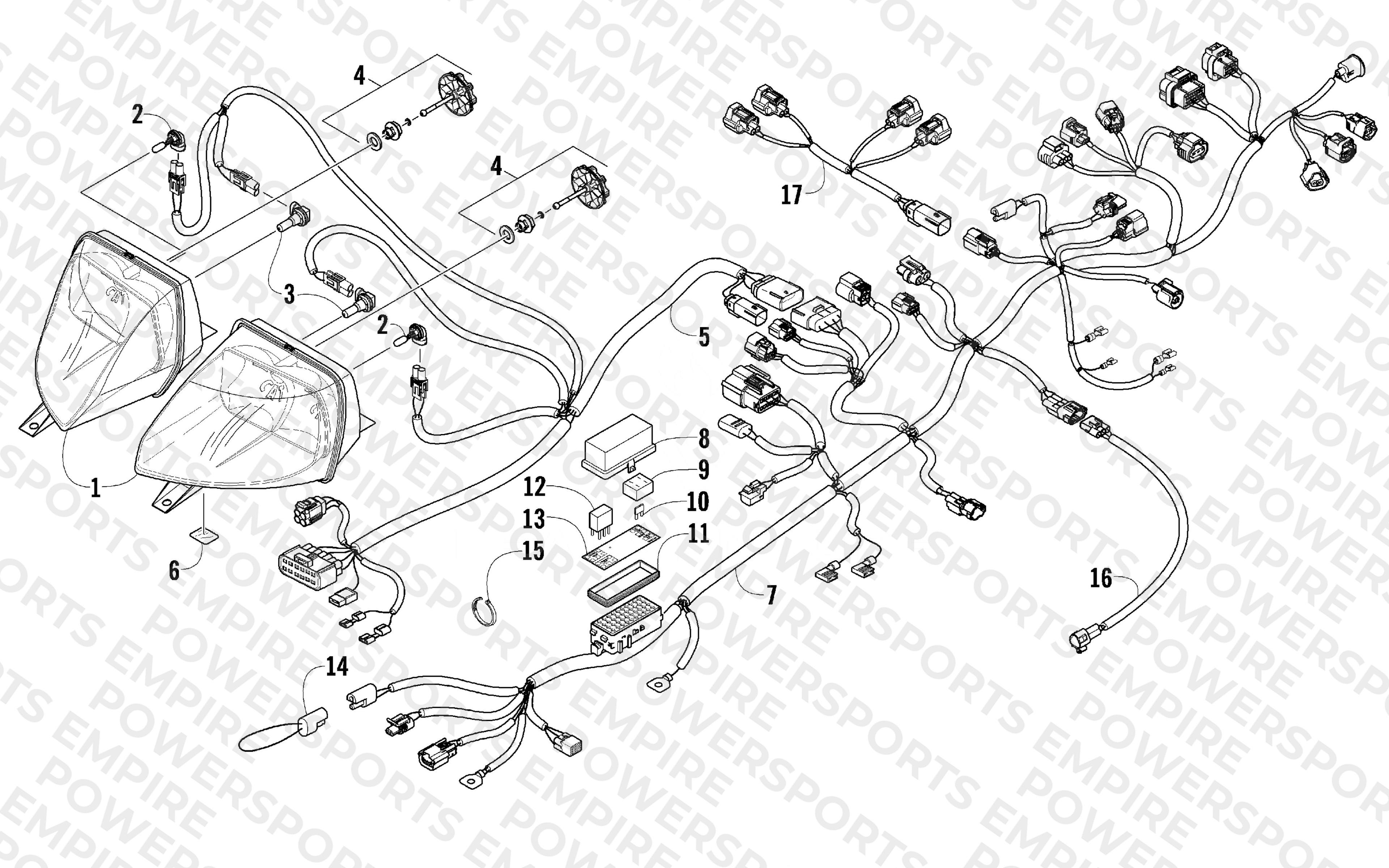 HEADLIGHT AND WIRING ASSEMBLIES