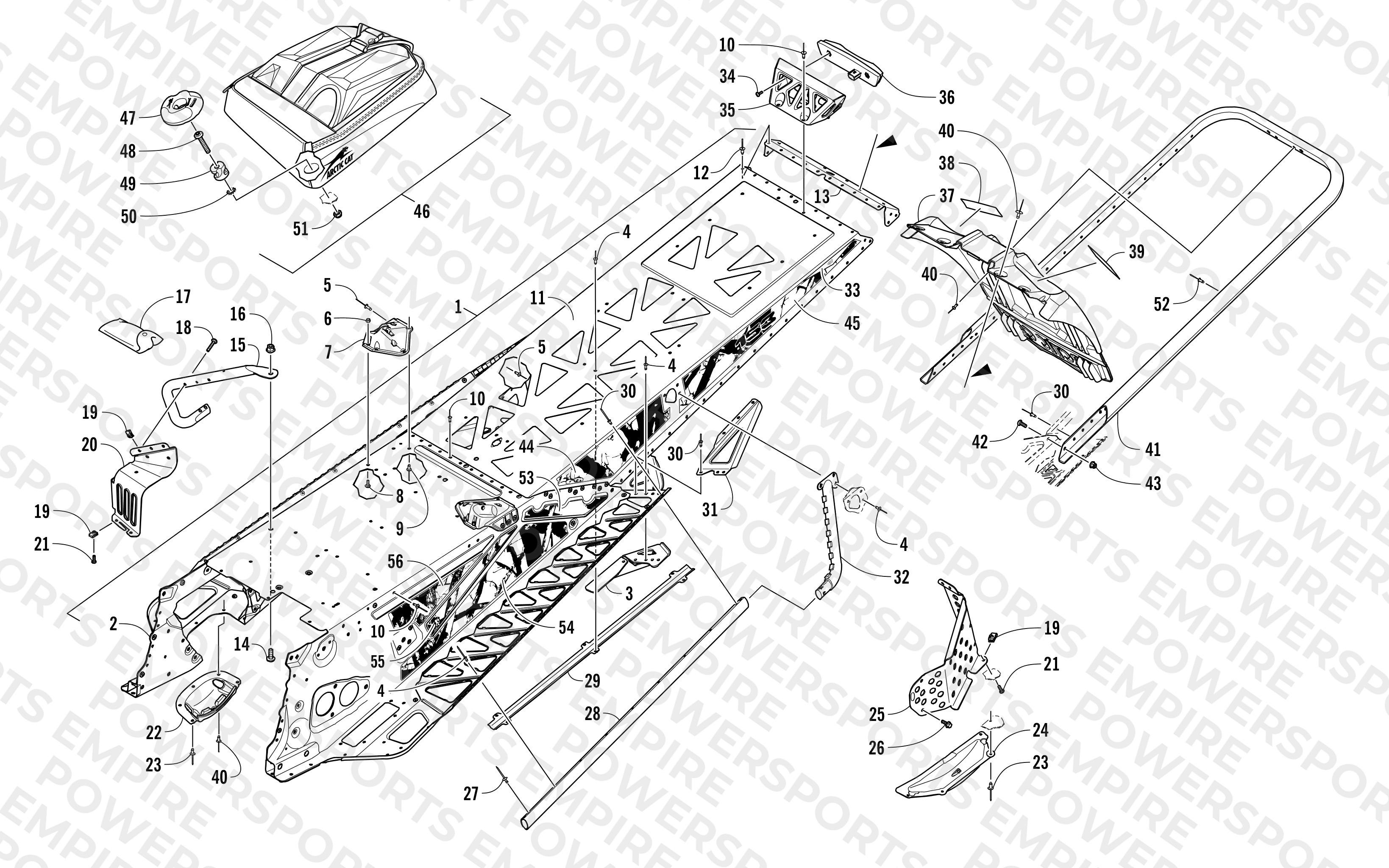 TUNNEL, REAR BUMPER, AND SNOWFLAP ASSEMBLY
