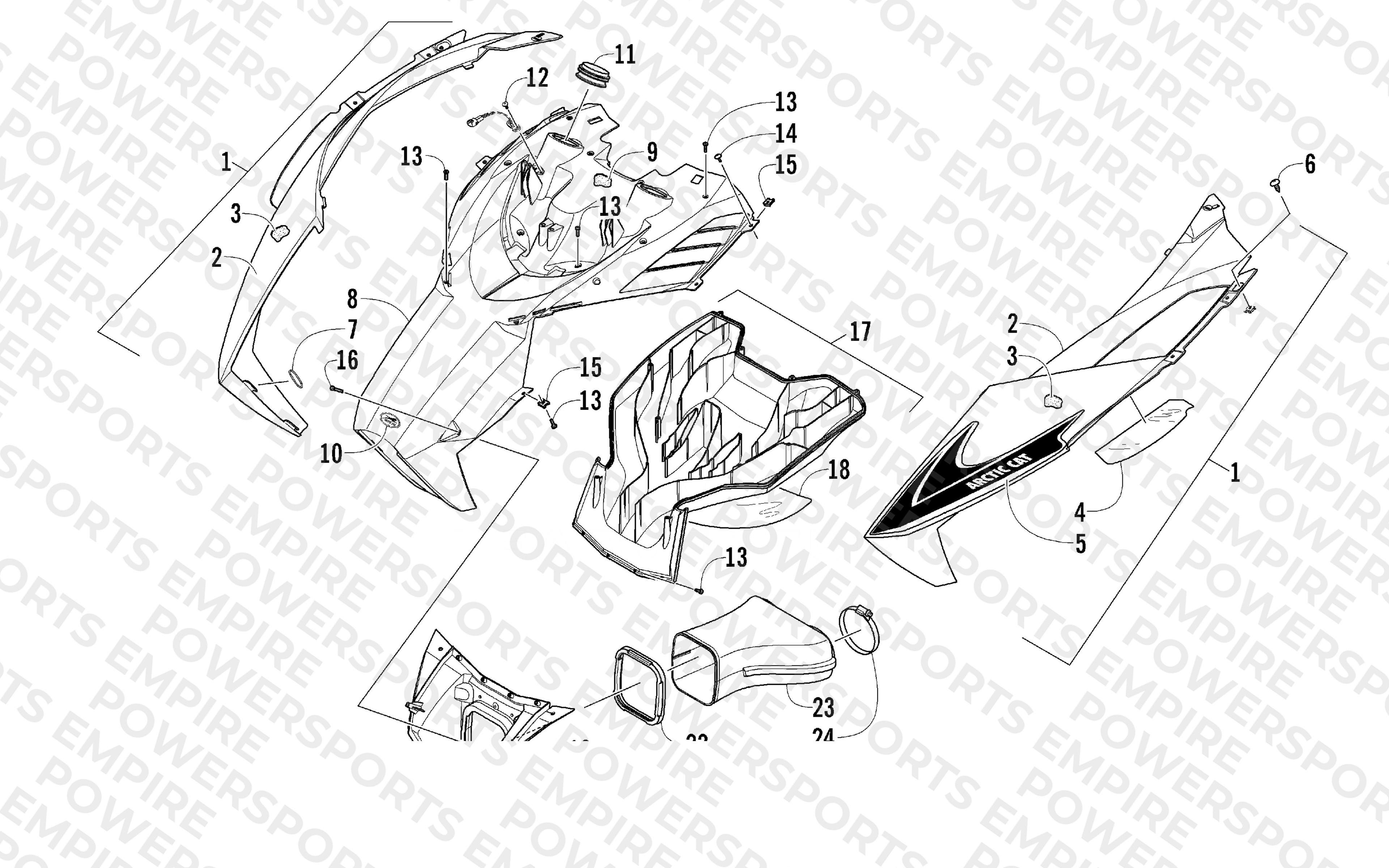 HOOD AND AIR INTAKE ASSEMBLY