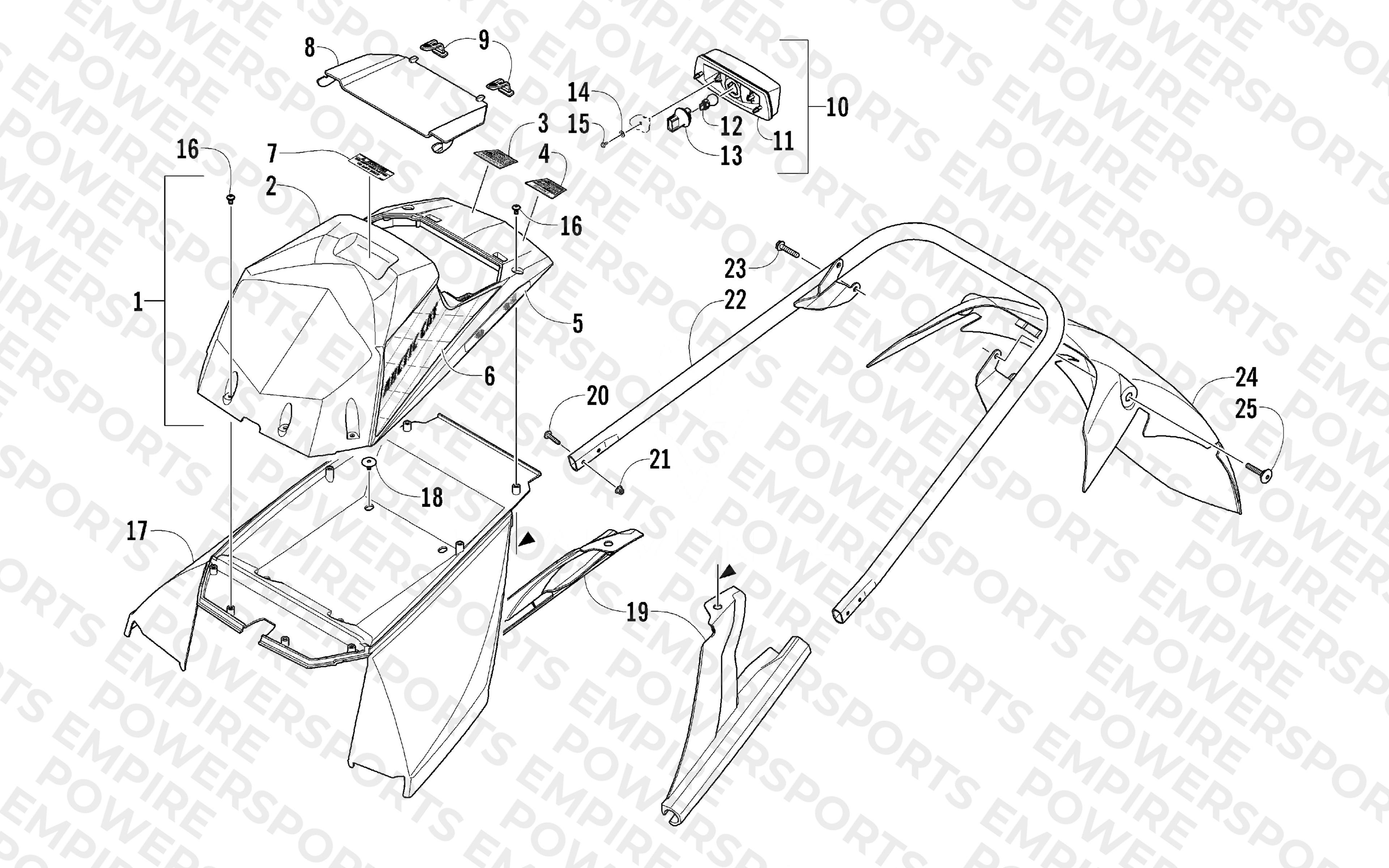 REAR BUMPER, STORAGE BOX, AND TAILLIGHT ASSEMBLY
