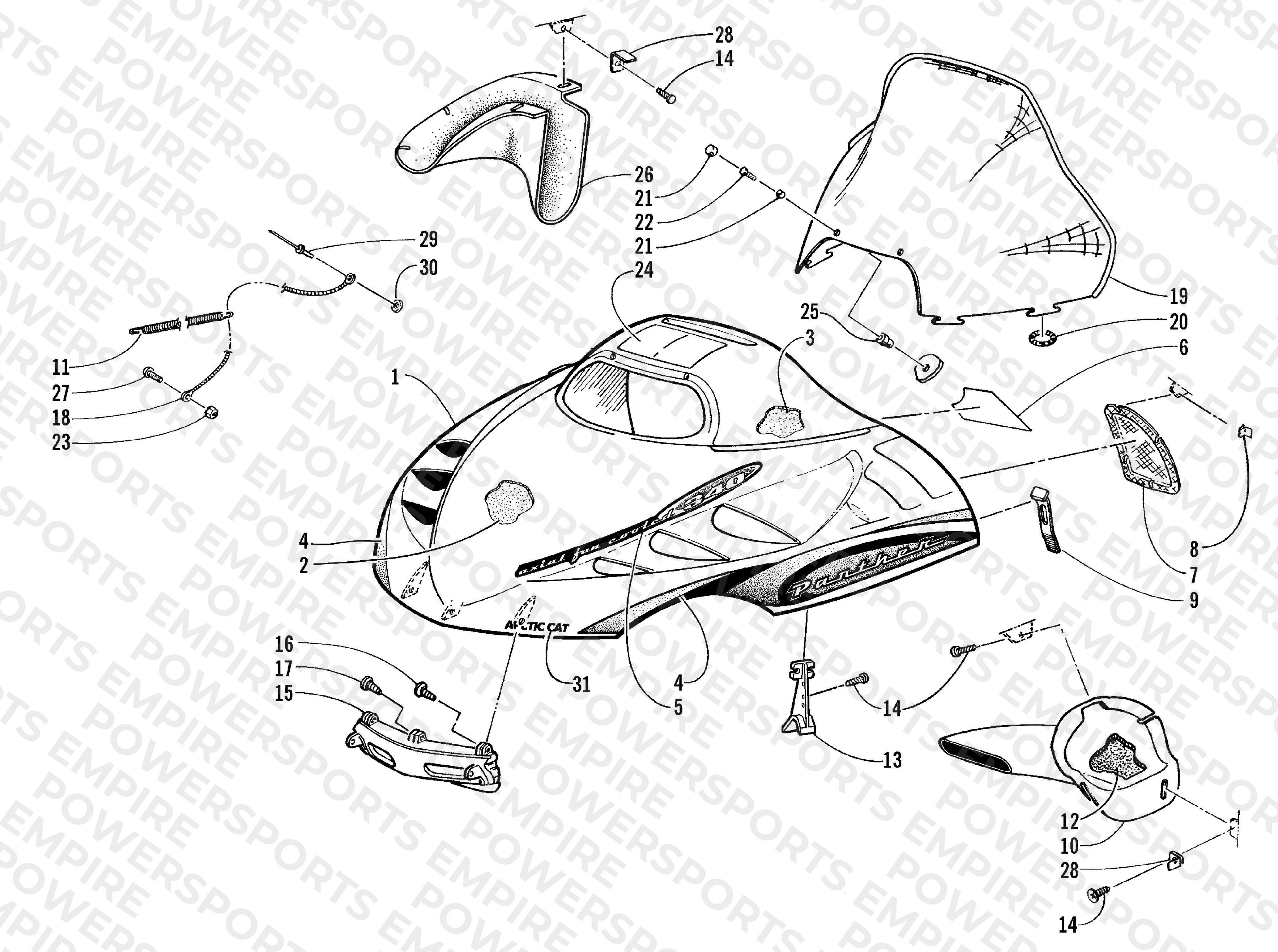 HOOD AND WINDSHIELD ASSEMBLY