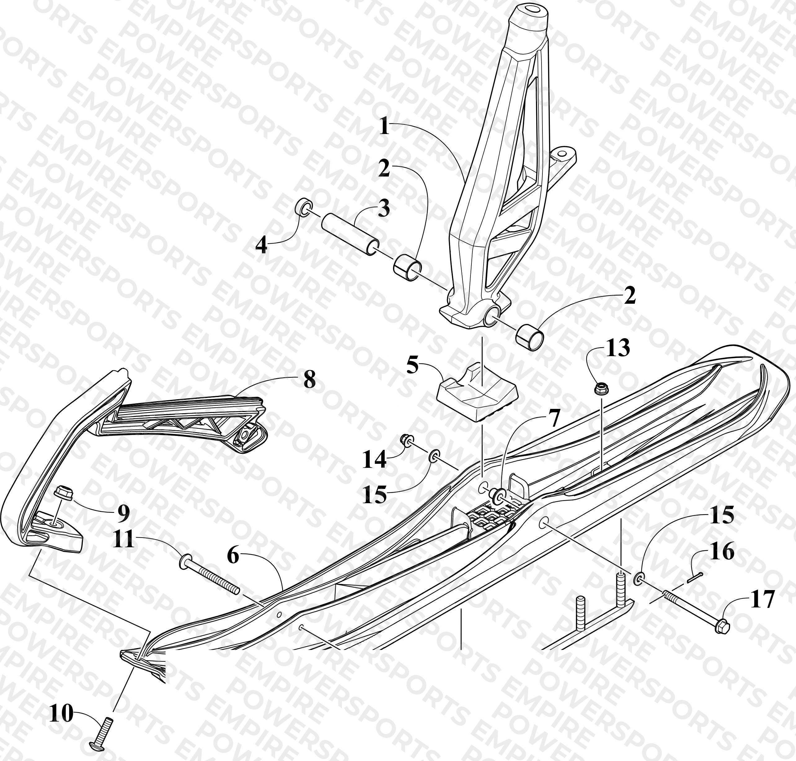 SKI AND SPINDLE ASSEMBLY