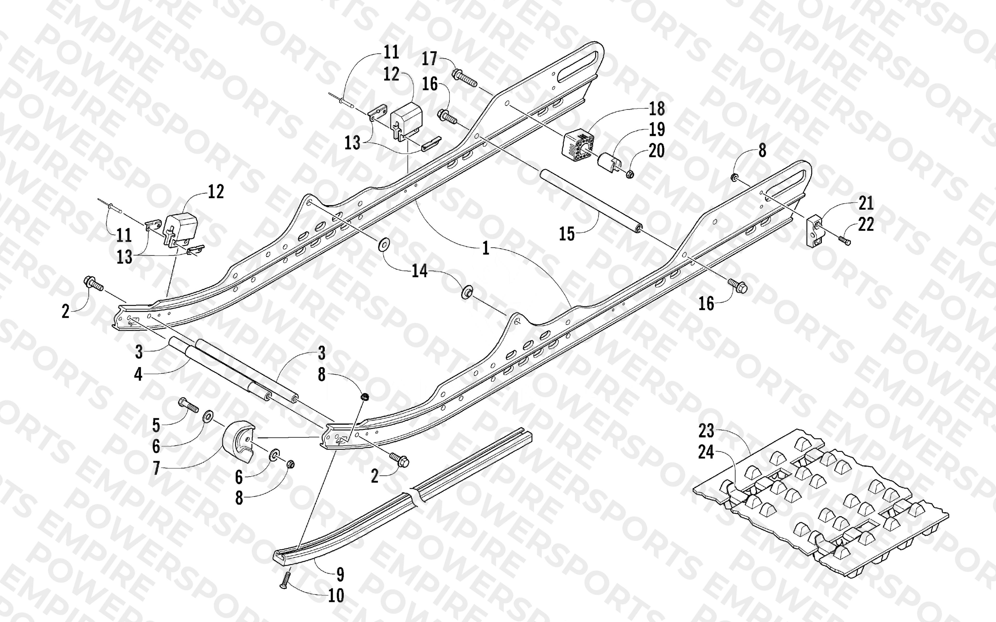 SLIDE RAILS AND TRACK ASSEMBLY
