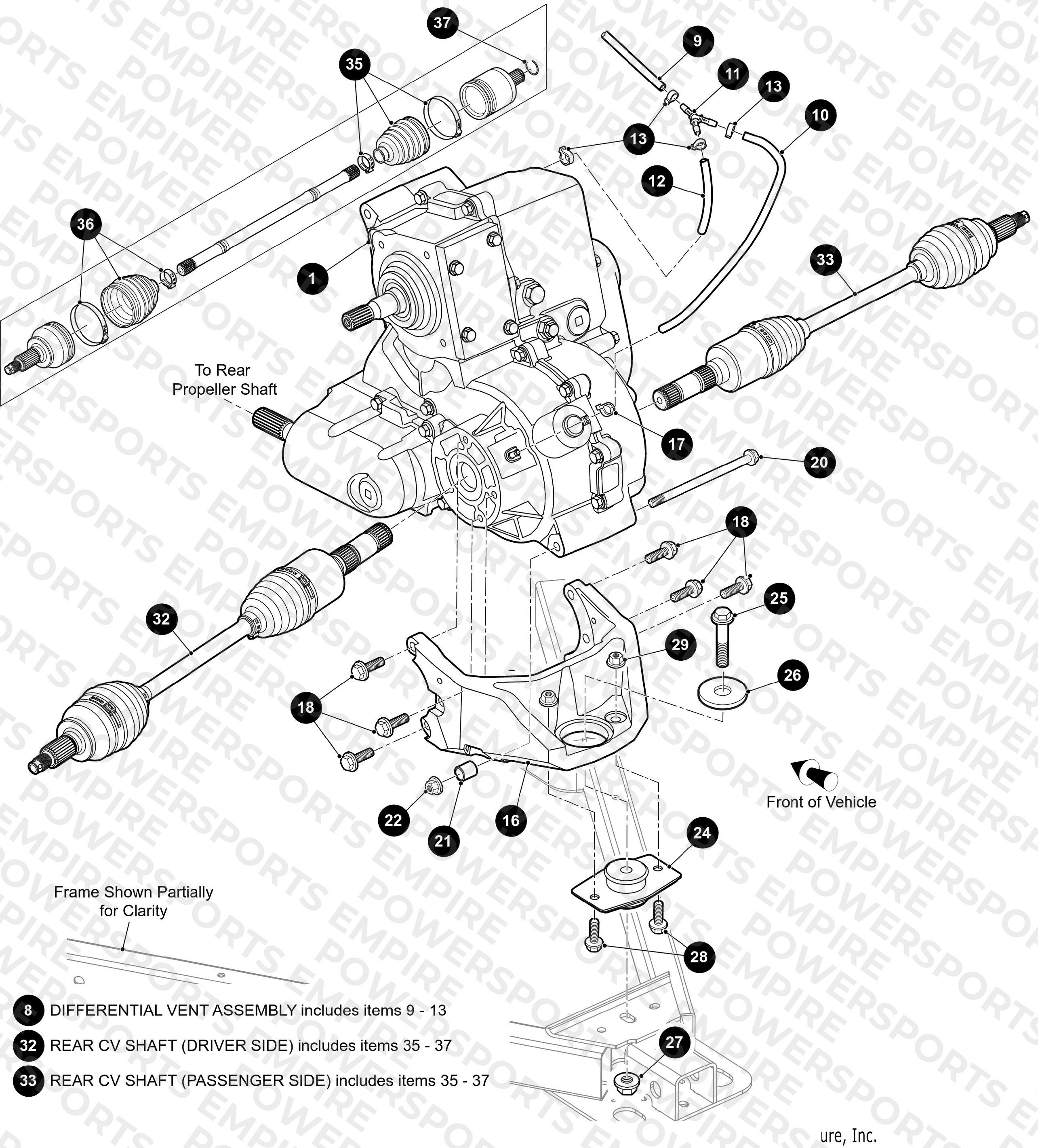 REAR DRIVE GEARCASE/AXLES