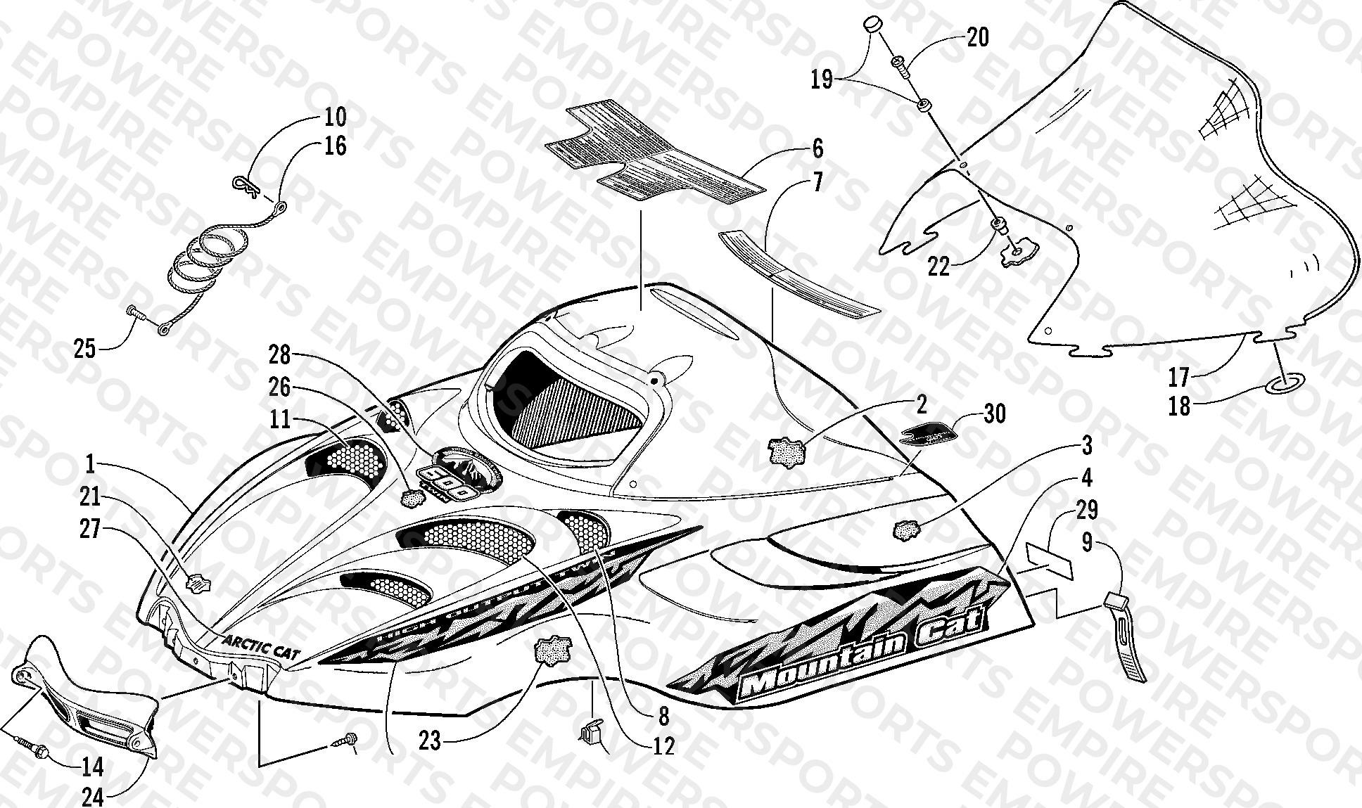 HOOD AND WINDSHIELD ASSEMBLY
