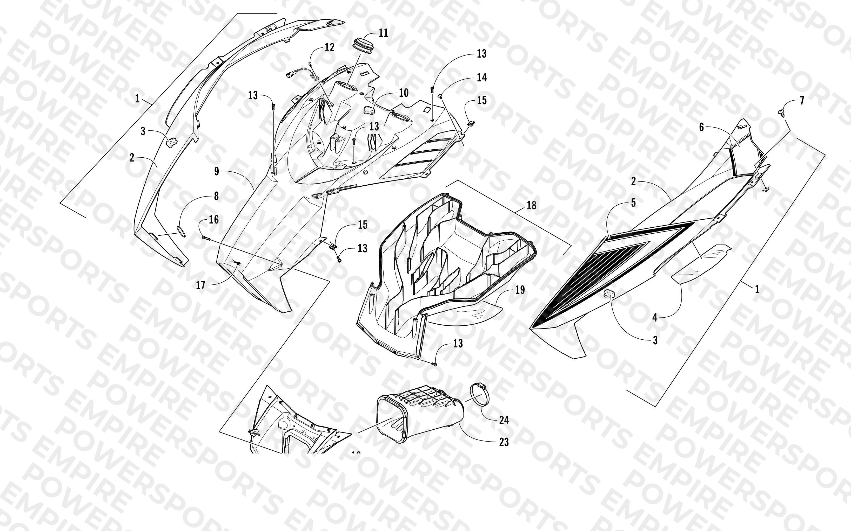 HOOD AND AIR INTAKE ASSEMBLY