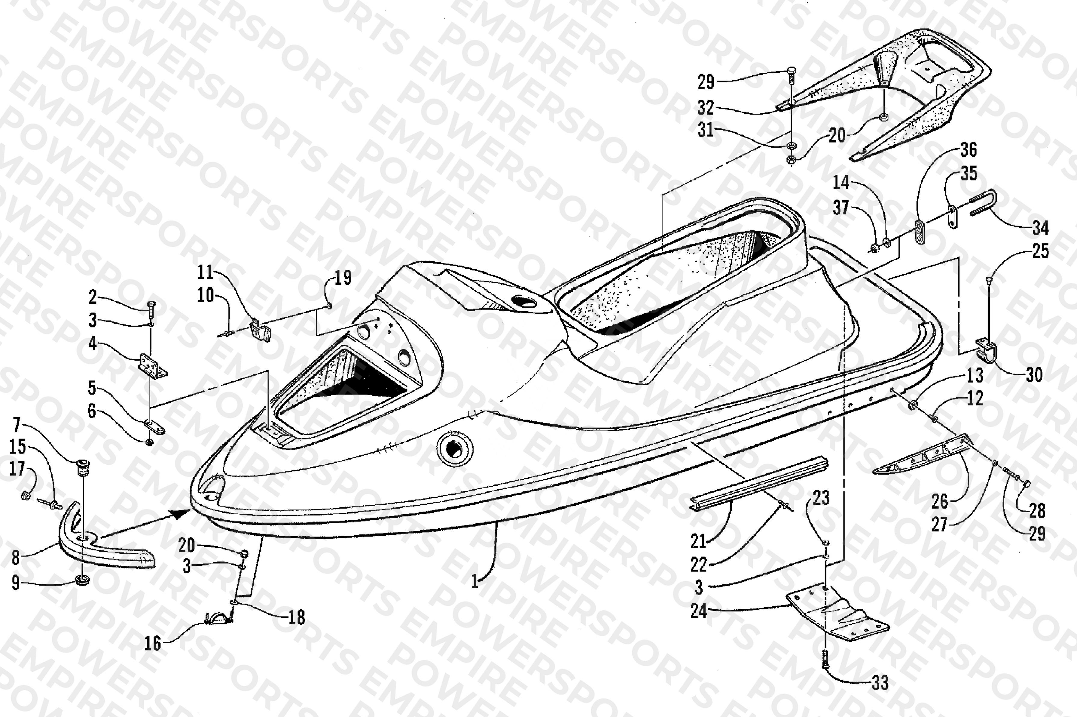 HULL AND RELATED PARTS ASSEMBLY