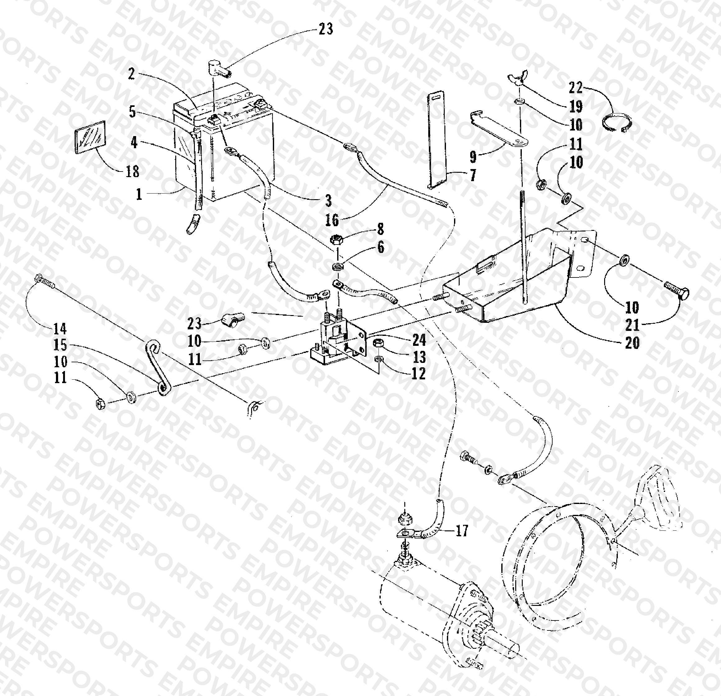 BATTERY, SOLENOID, AND CABLES
