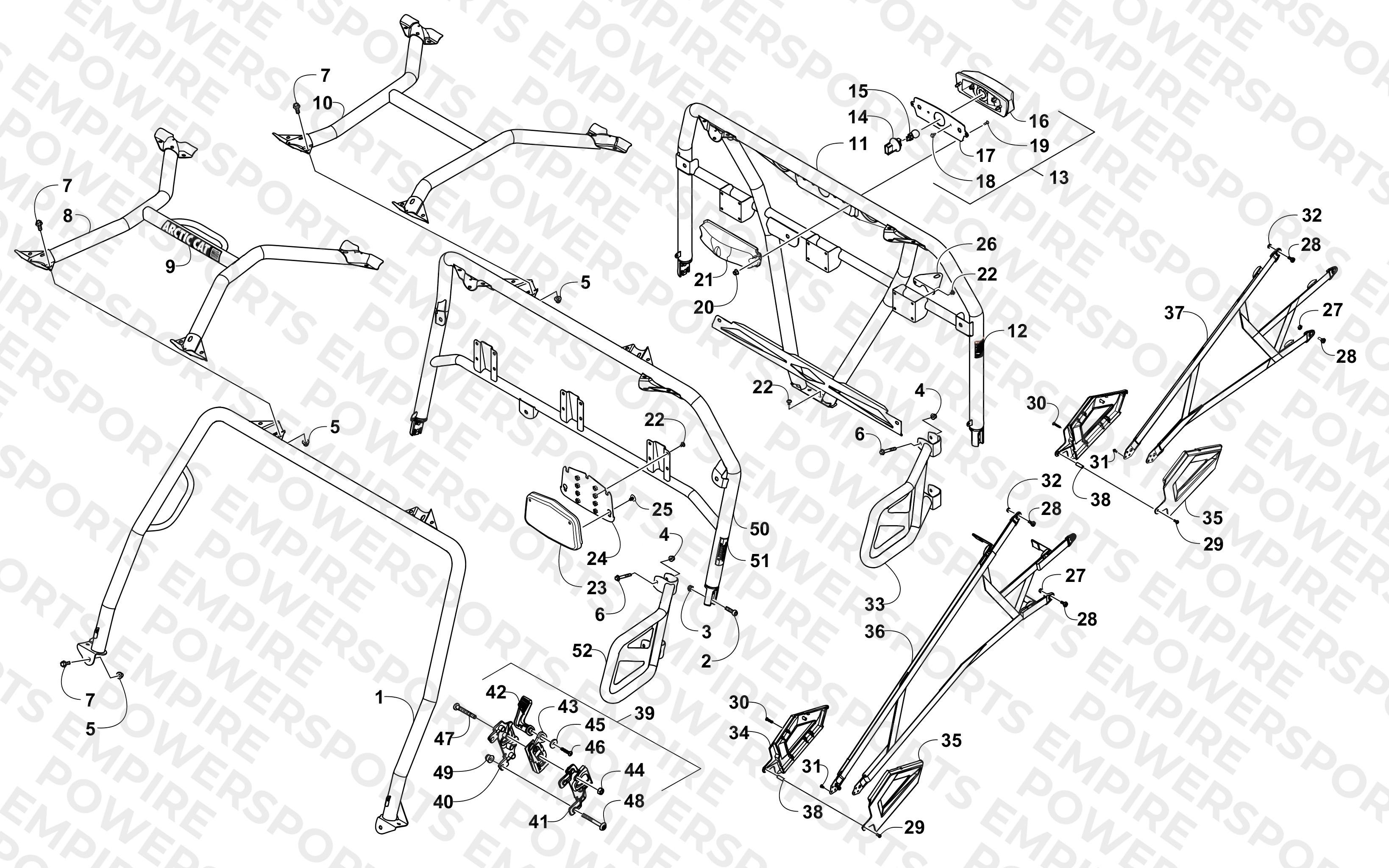 ROPS AND TAILLIGHT ASSEMBLY