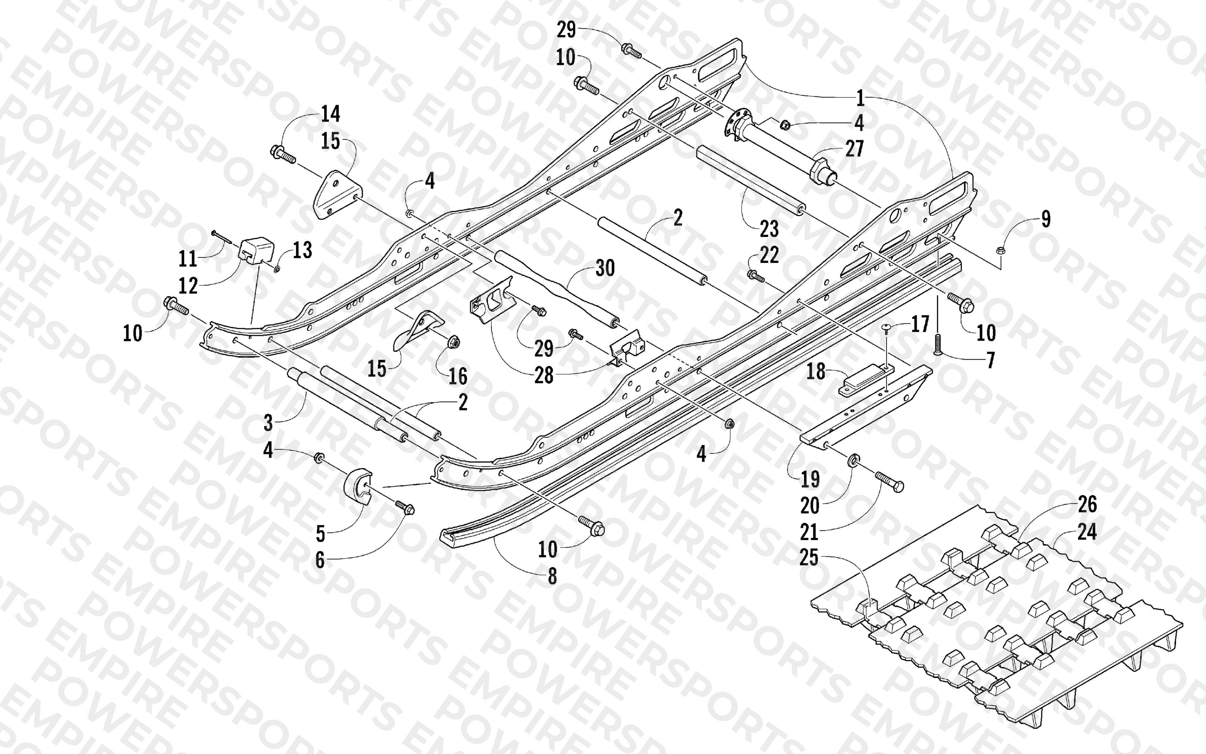 SLIDE RAILS AND TRACK ASSEMBLY