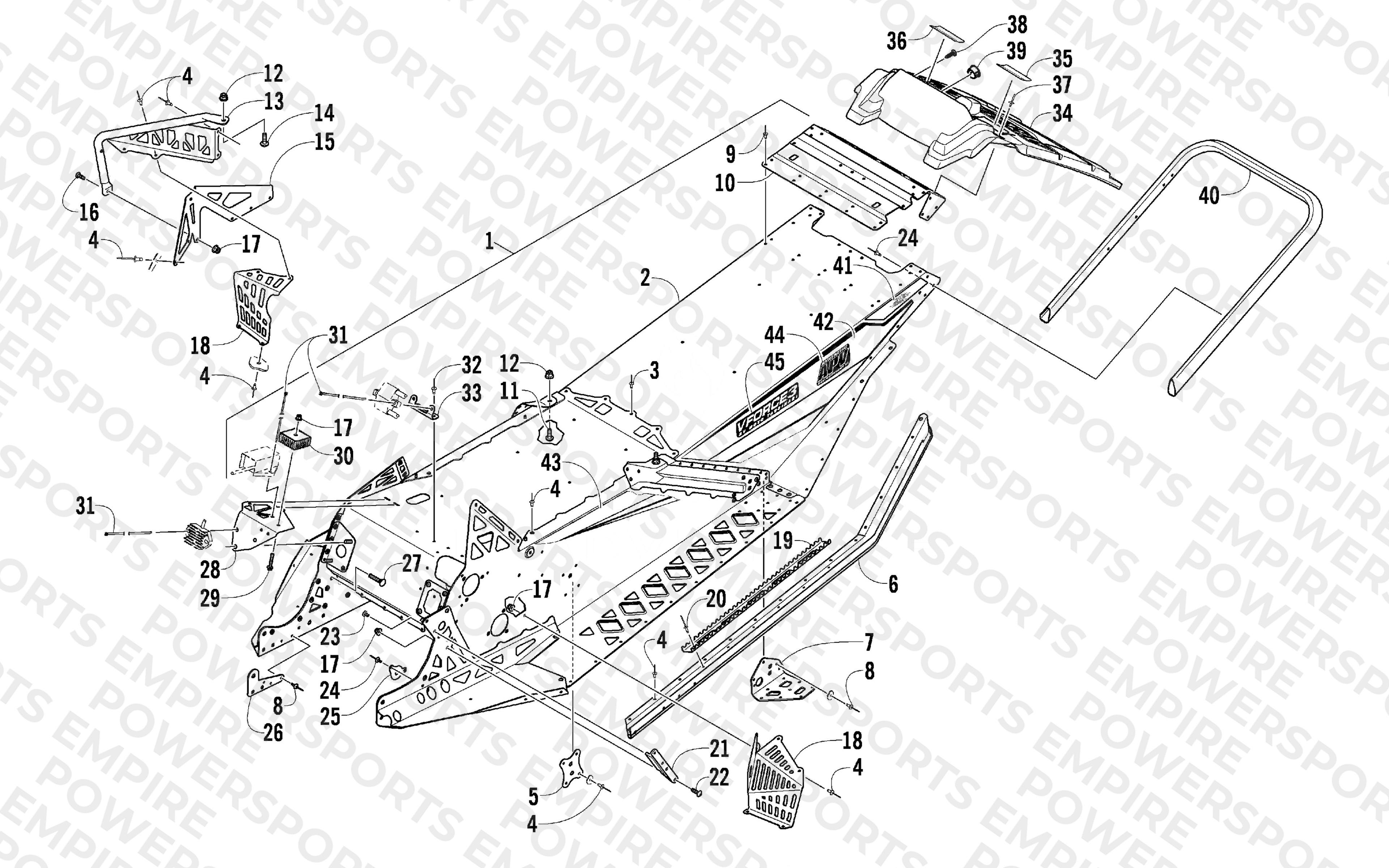 CHASSIS, REAR BUMPER, AND SNOWFLAP ASSEMBLY