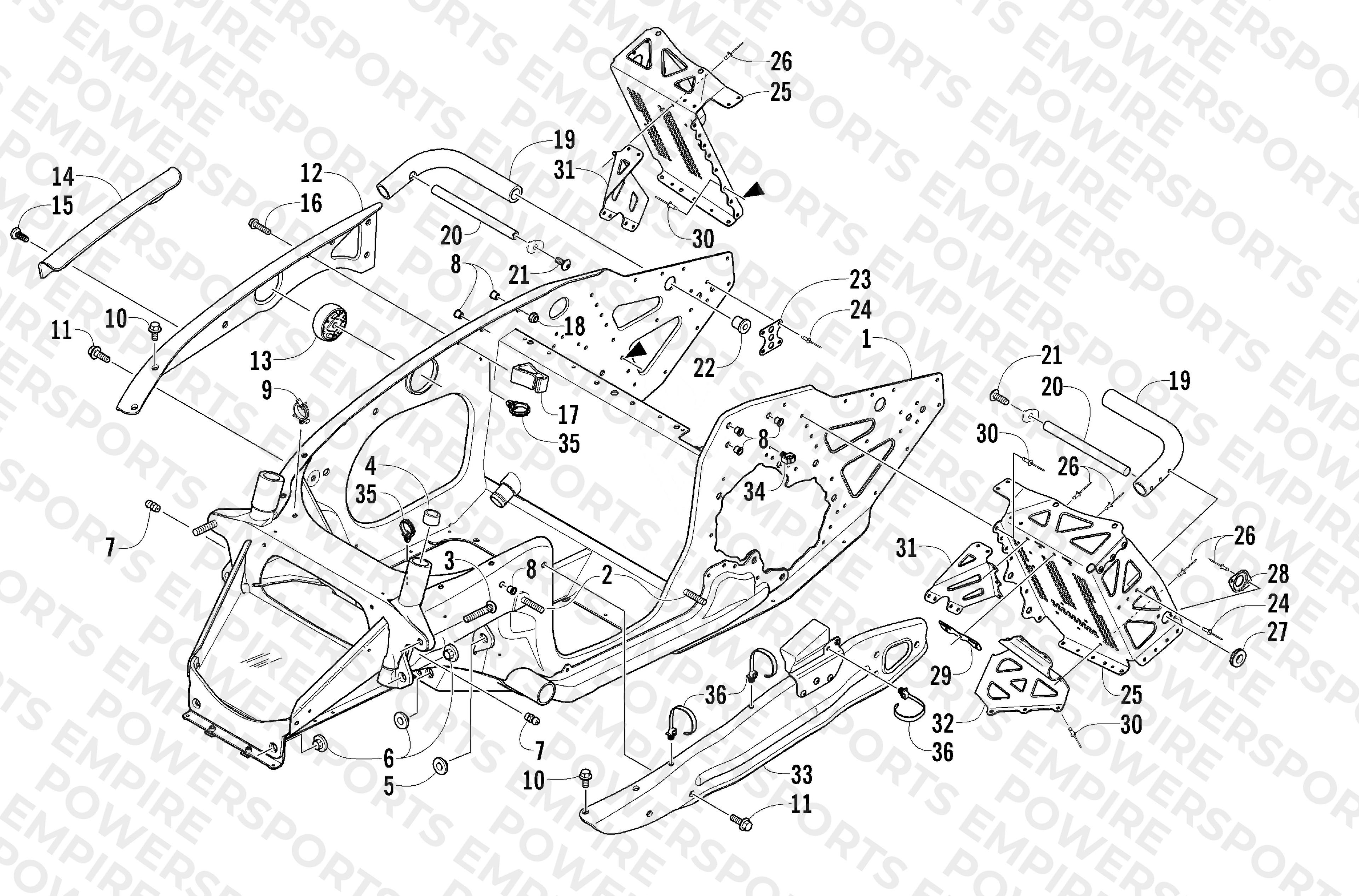 FRONT FRAME AND FOOTREST ASSEMBLY