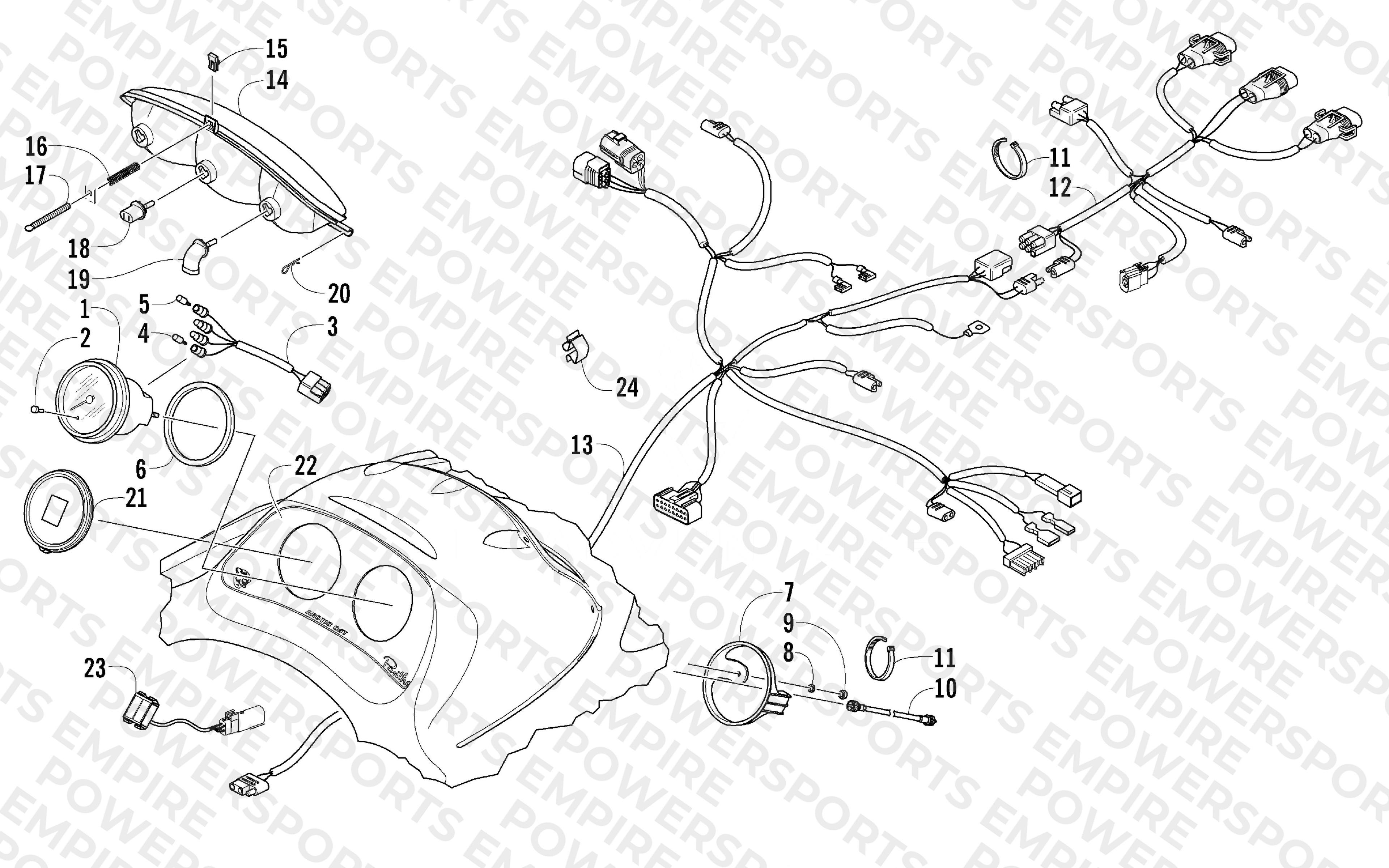 HEADLIGHT, INSTRUMENTS, AND WIRING ASSEMBLIES