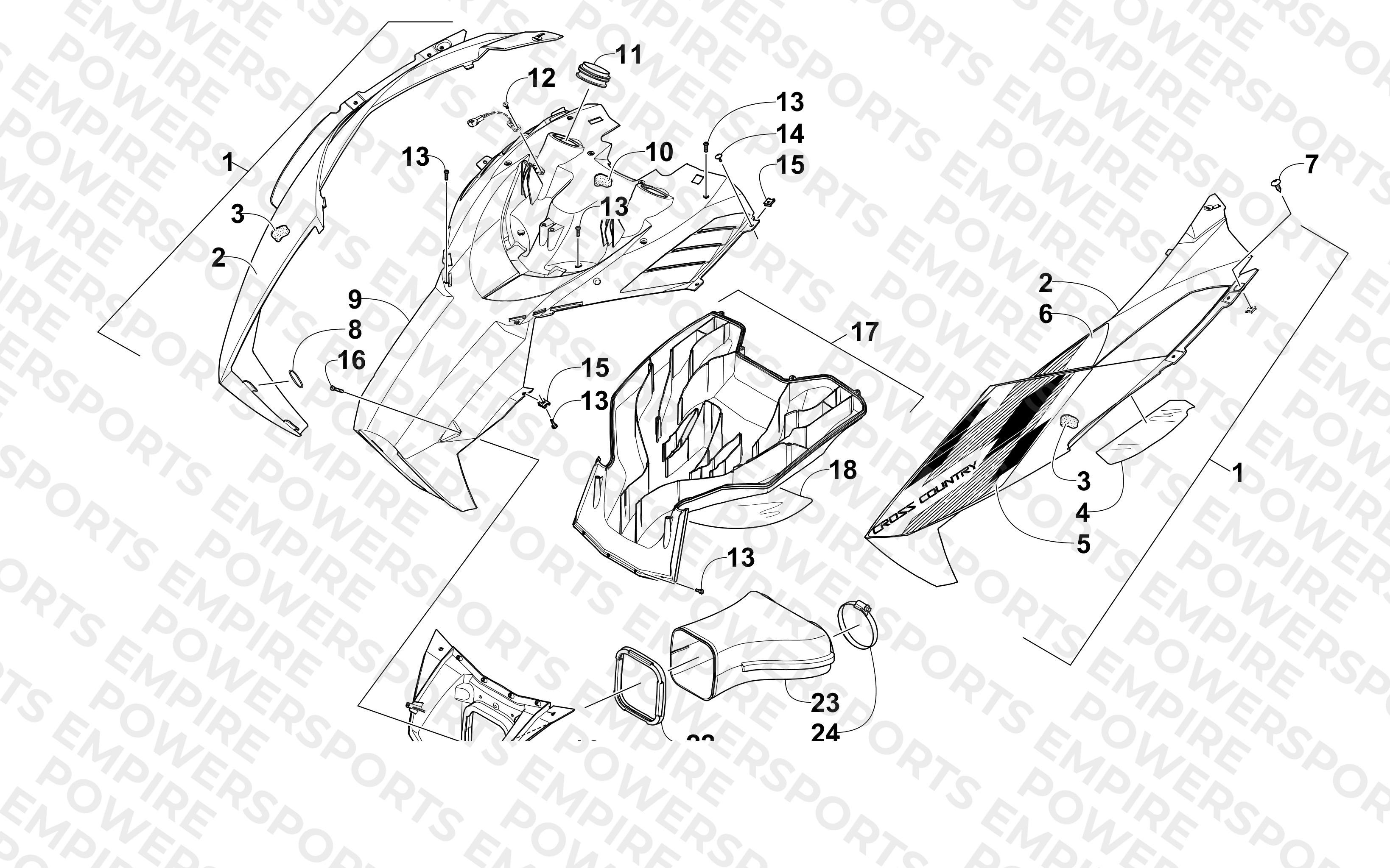 HOOD AND AIR INTAKE ASSEMBLY