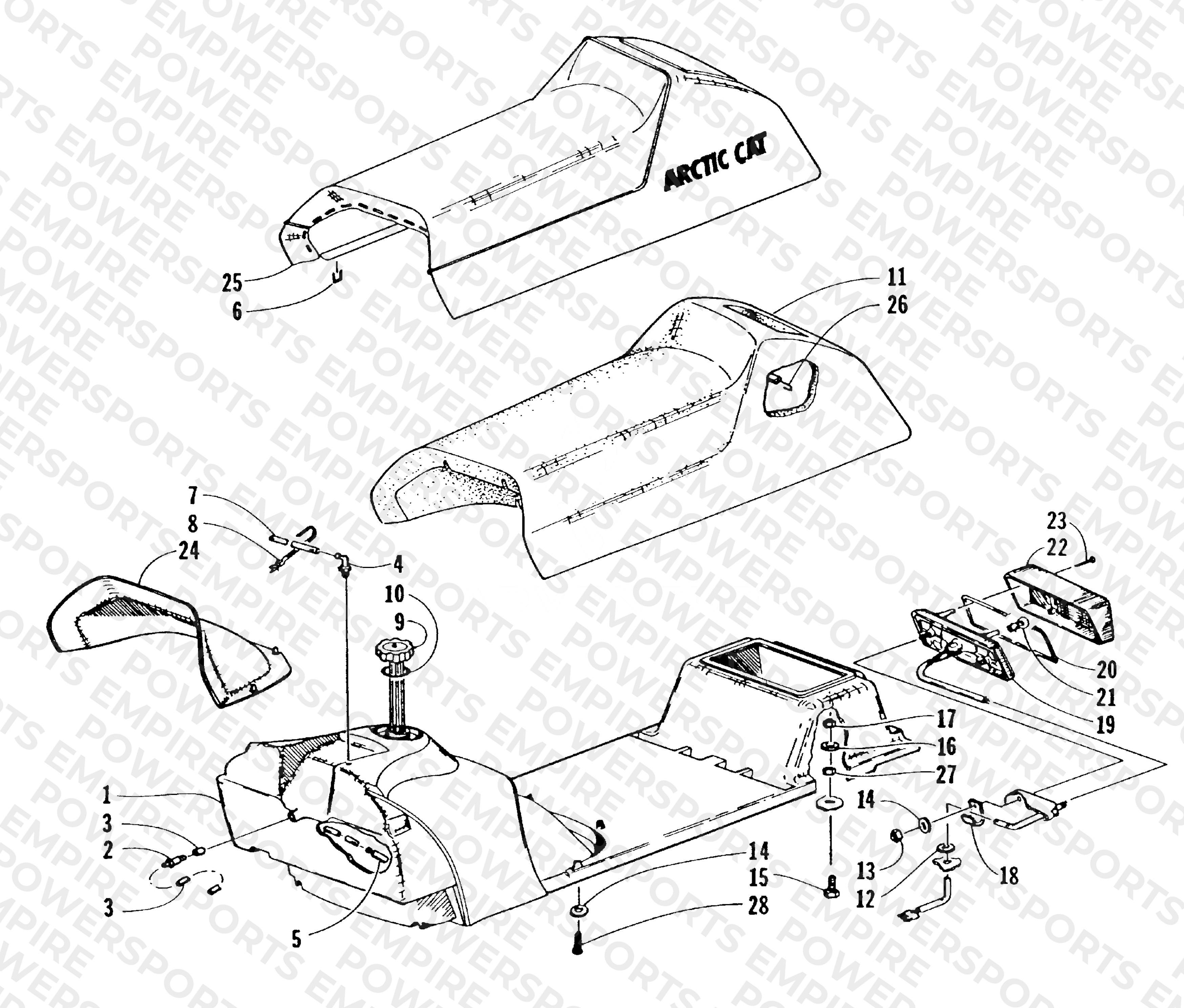 GAS TANK, SEAT, AND TAILLIGHT ASSEMBLY