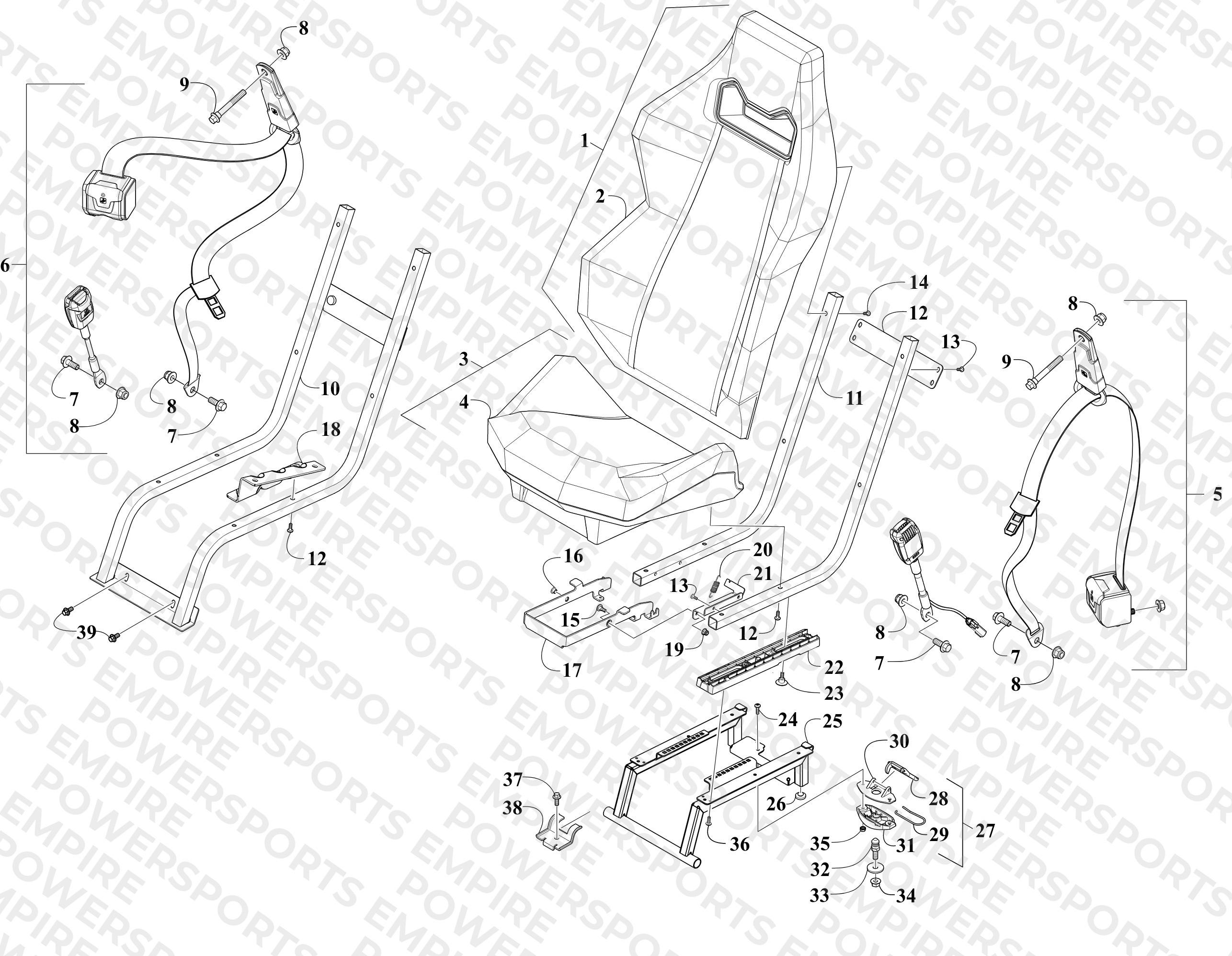 SEAT AND SEAT BELT ASSEMBLY